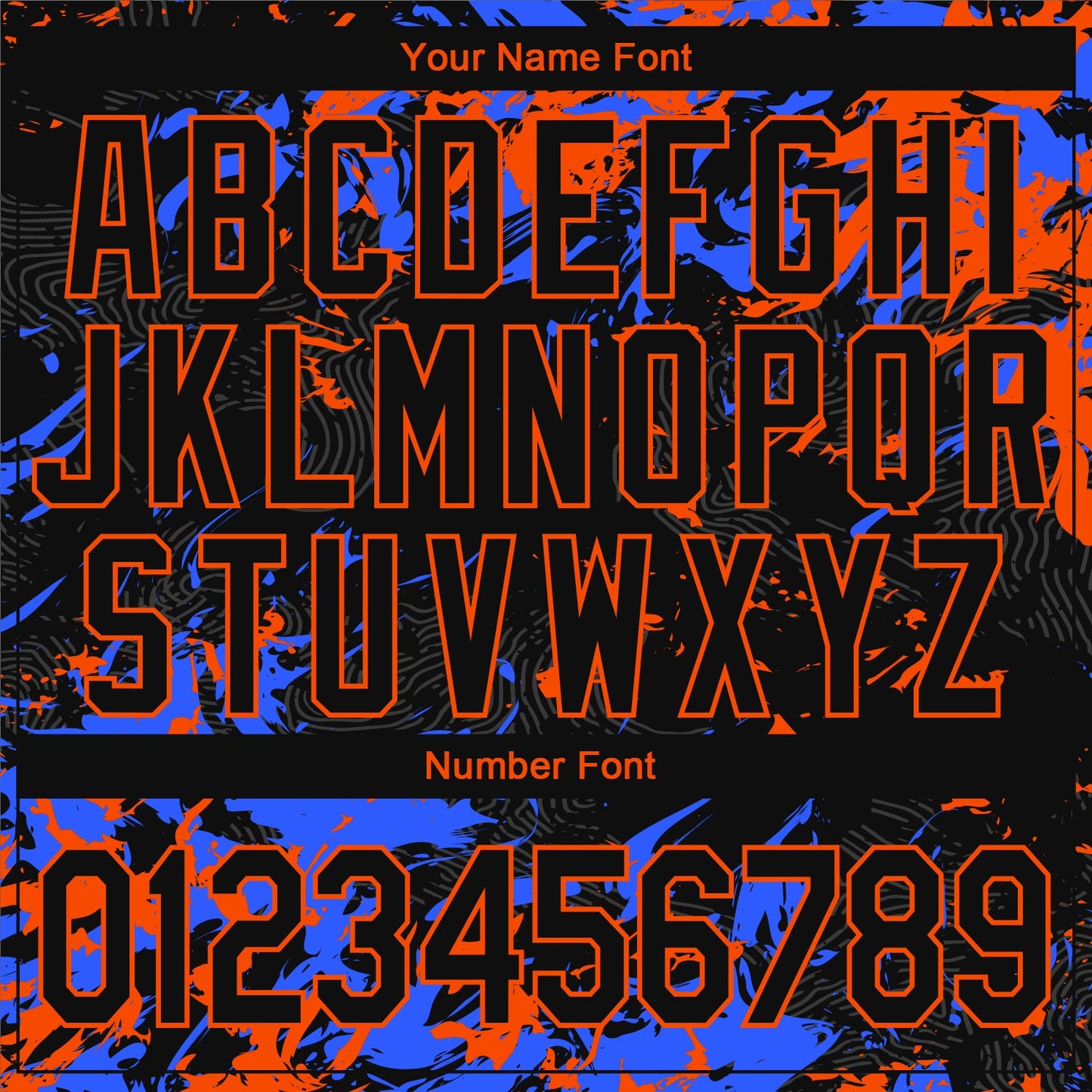 Custom Black Orange-Royal 3D Pattern Design Bomber Full-Snap Varsity Letterman Jacket view 7