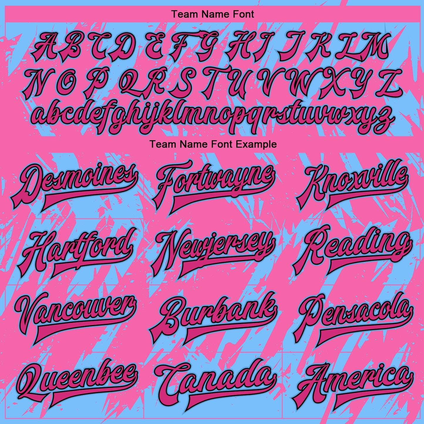 Custom Pink Light Blue-Black 3D Pattern Design Bomber Full-Snap Varsity Letterman Jacket view 6