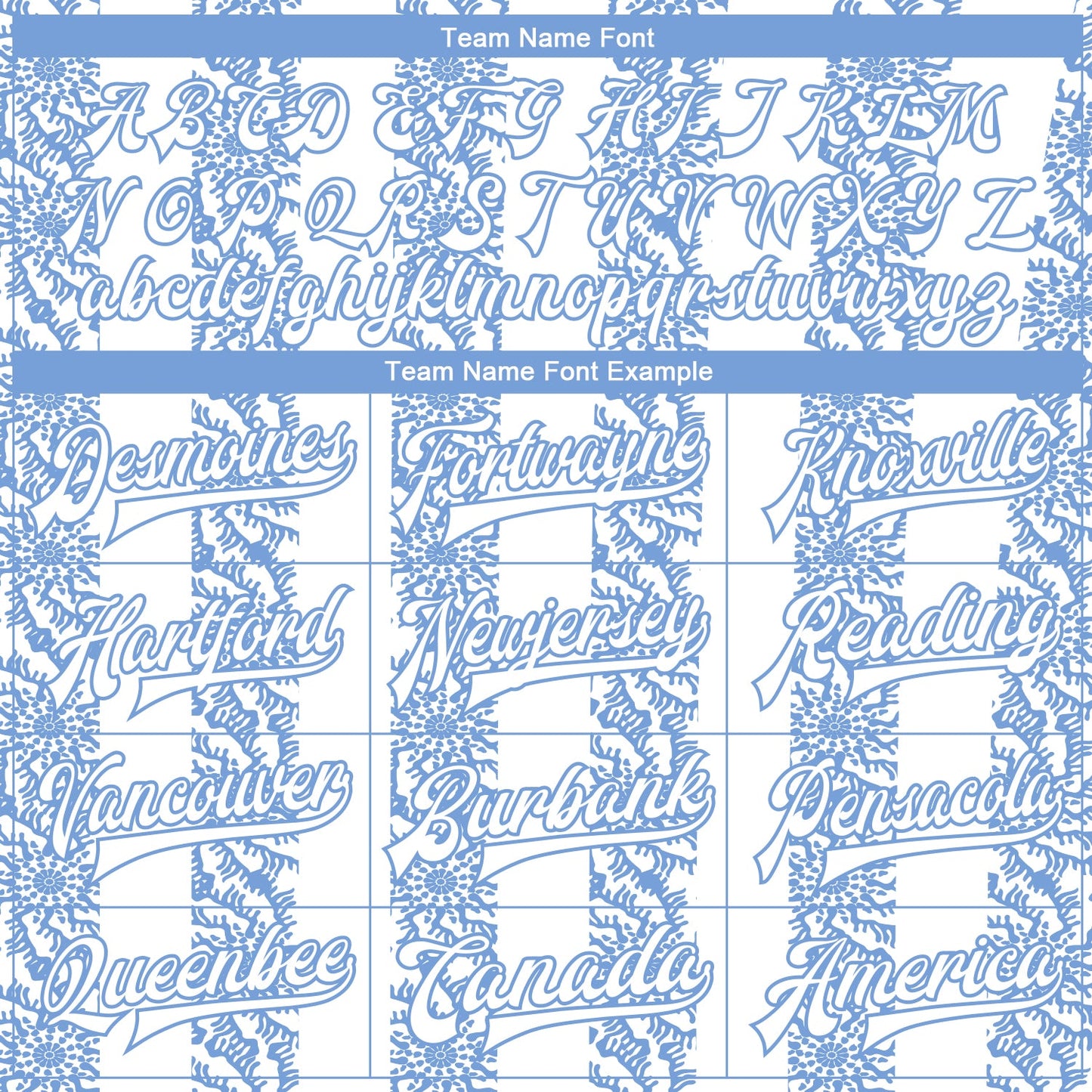 Custom Light Blue-White 3D Pattern Design Bomber Full-Snap Varsity Letterman Jacket view 6