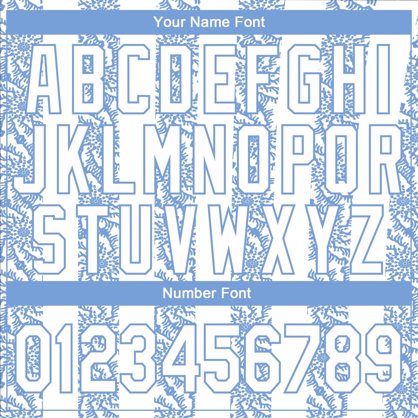 Custom Light Blue-White 3D Pattern Design Bomber Full-Snap Varsity Letterman Jacket view 7