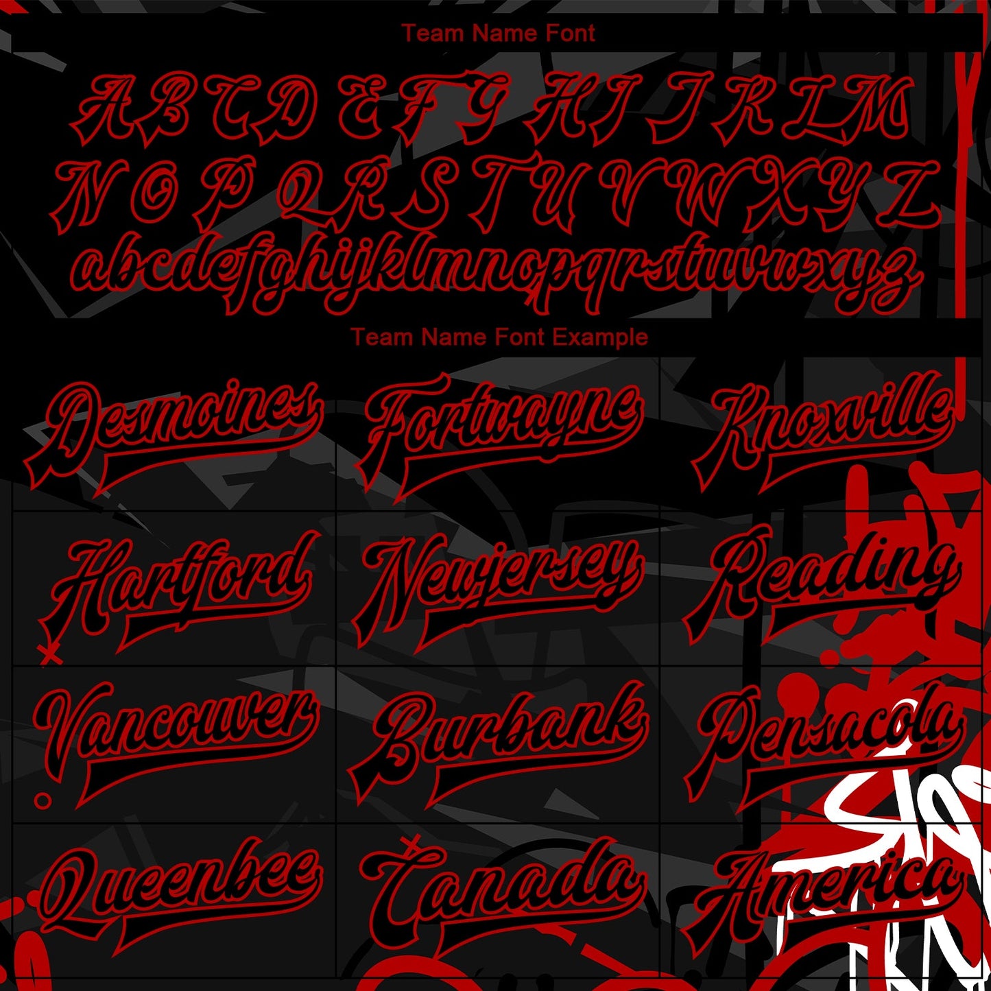 Custom Graffiti Pattern Black-Red Dark Abstract Urban Street Art 3D Bomber Full-Snap Varsity Letterman Jacket view 6