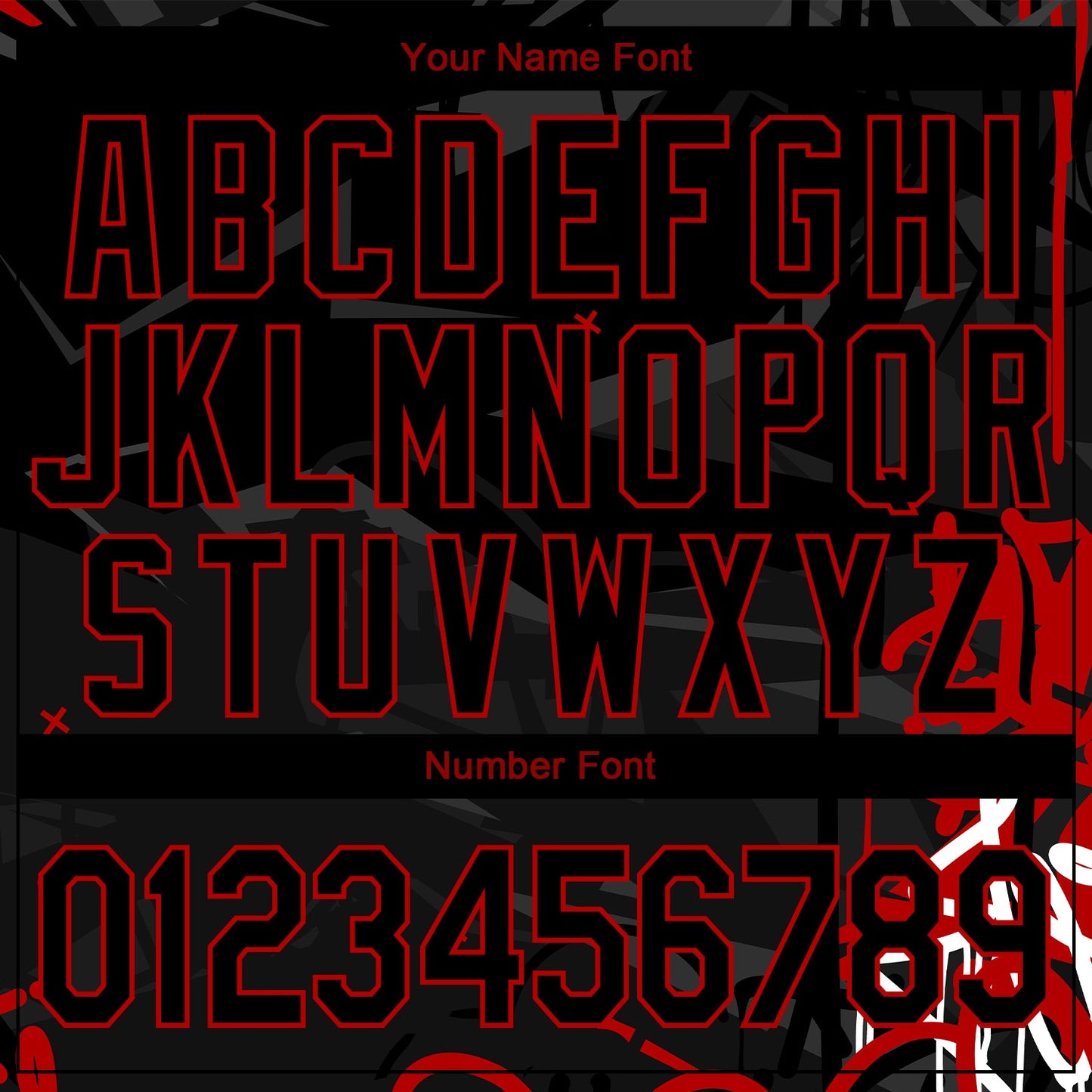 Custom Graffiti Pattern Black-Red Dark Abstract Urban Street Art 3D Bomber Full-Snap Varsity Letterman Jacket view 7
