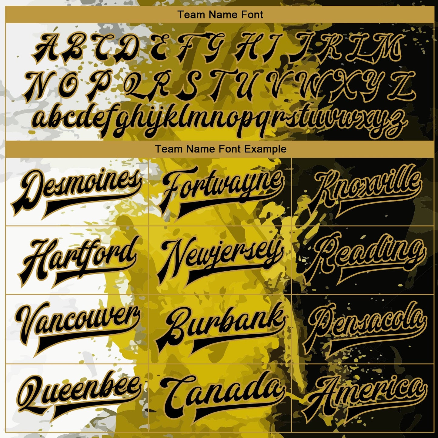 Custom Graffiti Pattern Black-Old Gold Grunge Art 3D Bomber Full-Snap Varsity Letterman Jacket view 6