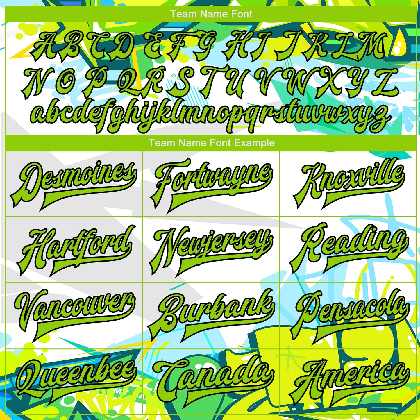 Custom Graffiti Pattern Neon Green-Black Trendy Abstract Urban Street Art 3D Bomber Full-Snap Varsity Letterman Jacket view 6