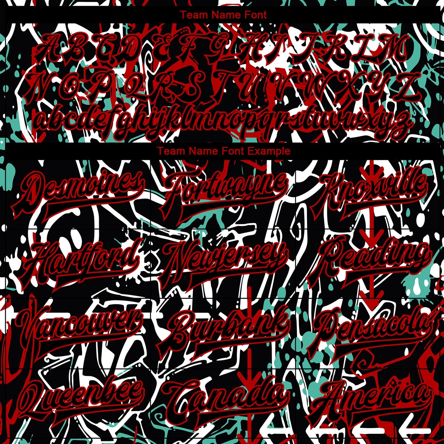 Custom Graffiti Pattern Black-Red Abstract Grunge Art 3D Bomber Full-Snap Varsity Letterman Jacket view 6