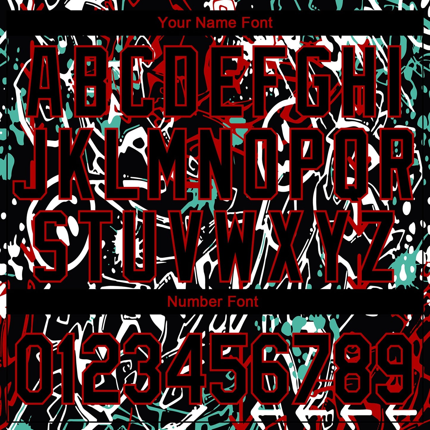 Custom Graffiti Pattern Black-Red Abstract Grunge Art 3D Bomber Full-Snap Varsity Letterman Jacket view 7