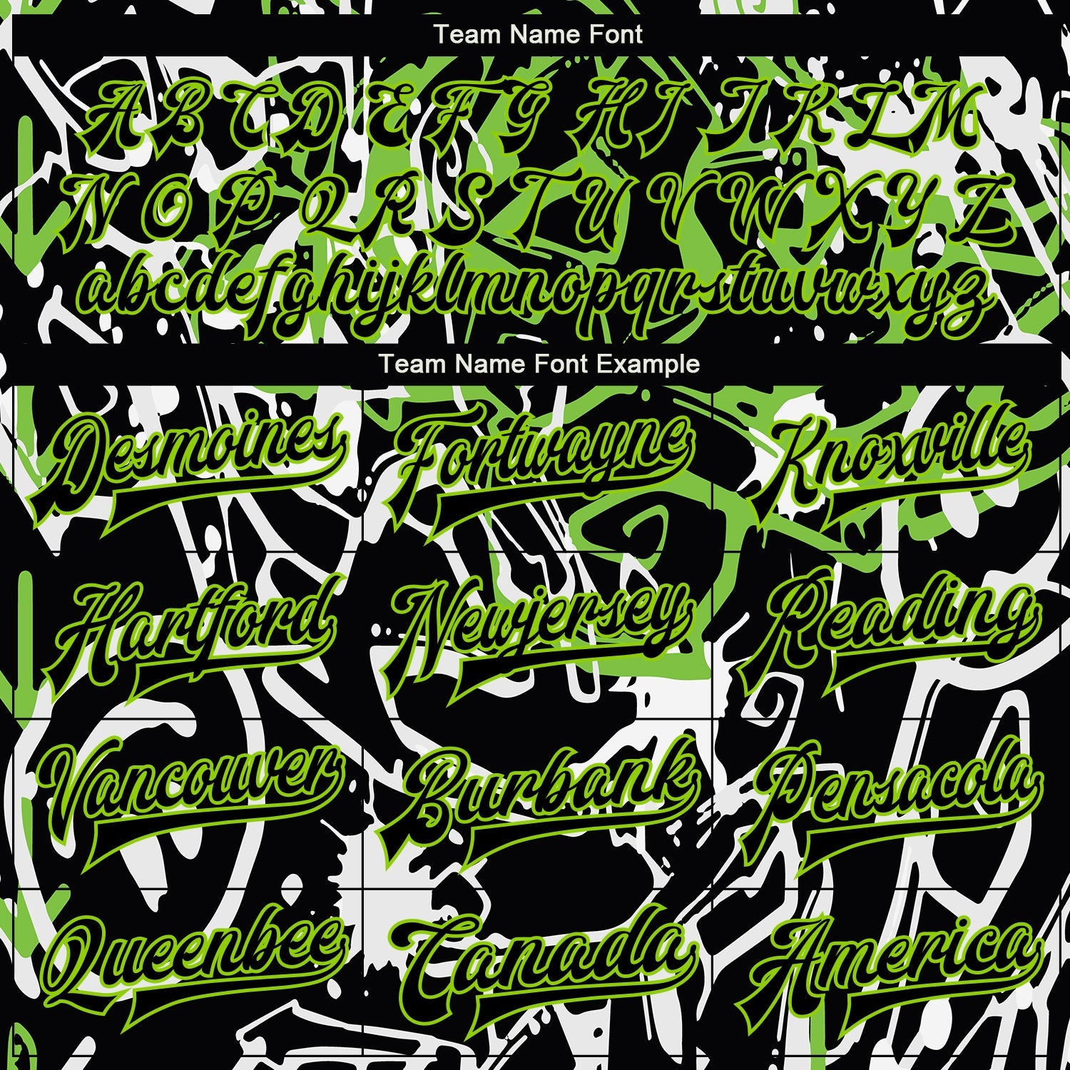Custom Graffiti Pattern Black-Neon Green Abstract Grunge Art 3D Bomber Full-Snap Varsity Letterman Jacket view 6
