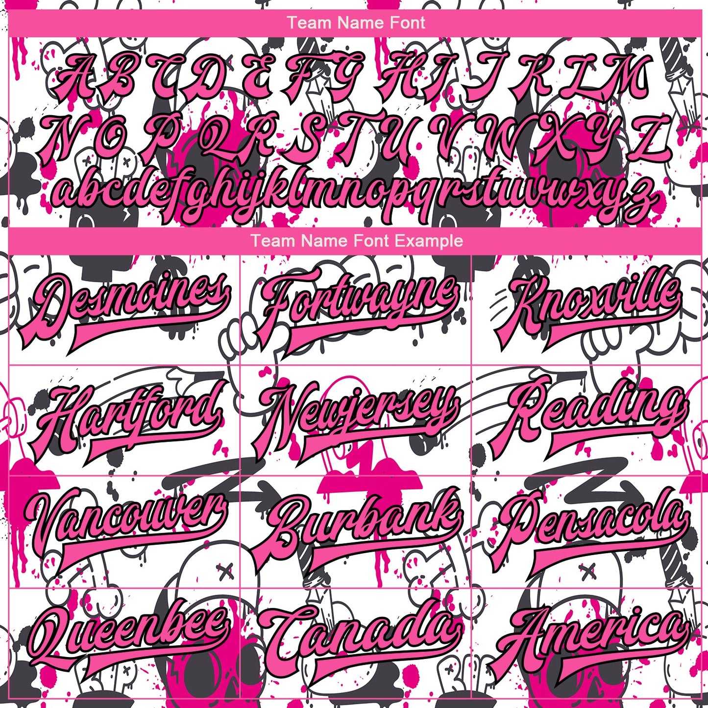 Custom Graffiti Pattern Pink-Black Abstract Grunge Art 3D Bomber Full-Snap Varsity Letterman Jacket view 6