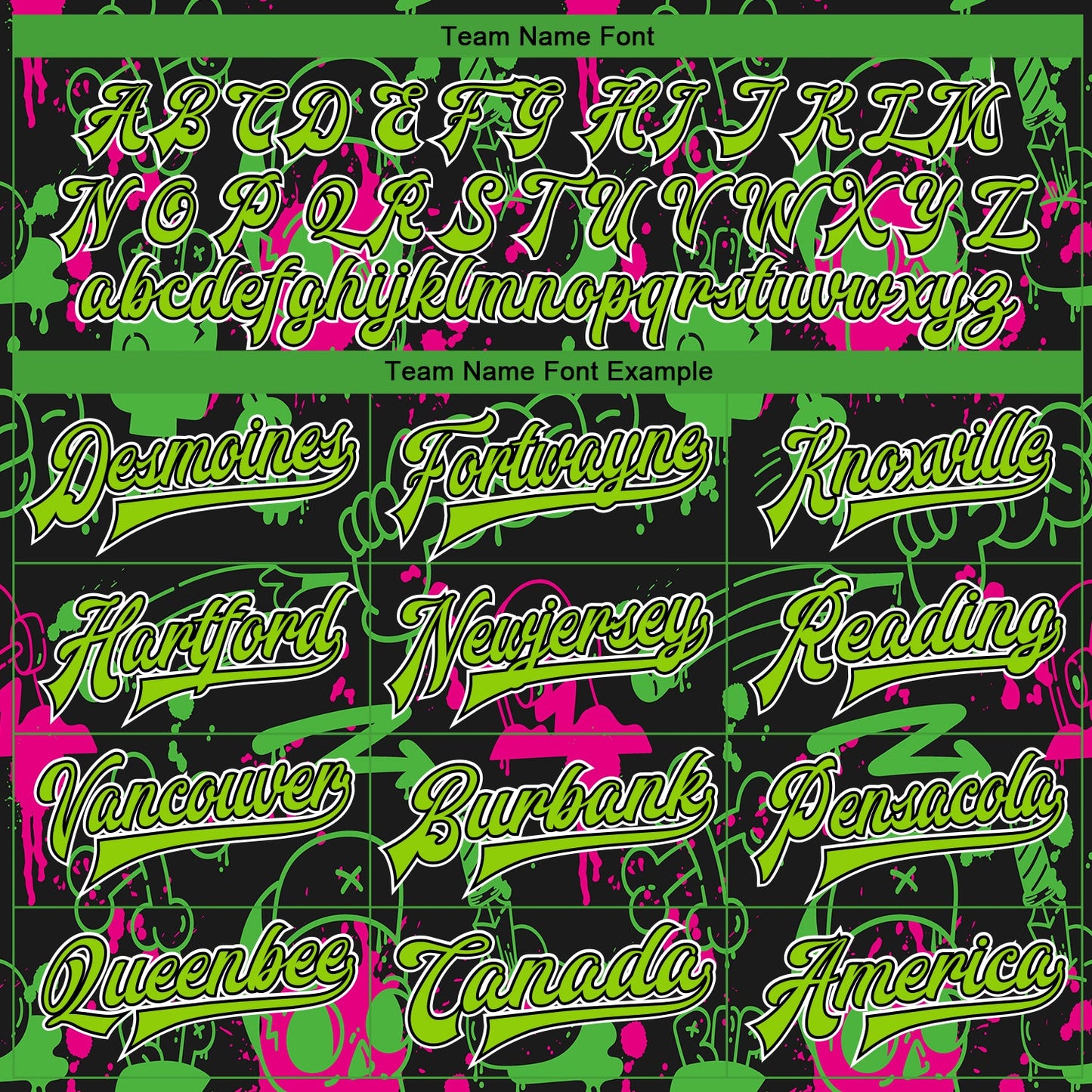 Custom Graffiti Pattern Neon Green-Black Abstract Grunge Art 3D Bomber Full-Snap Varsity Letterman Jacket view 6
