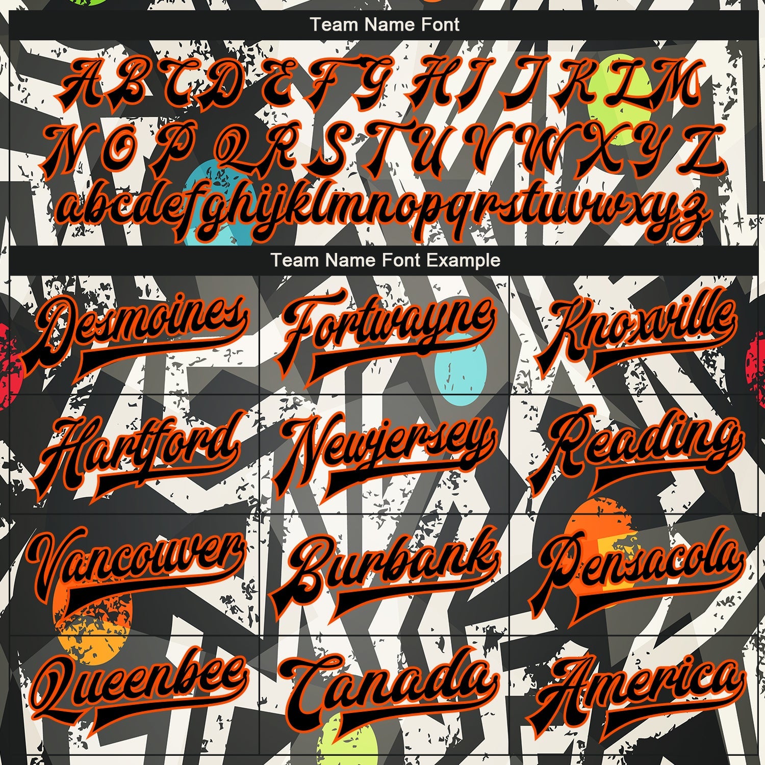 Custom Graffiti Pattern Black-Orange Modern Geometric Grunge Art 3D Bomber Full-Snap Varsity Letterman Jacket view 6