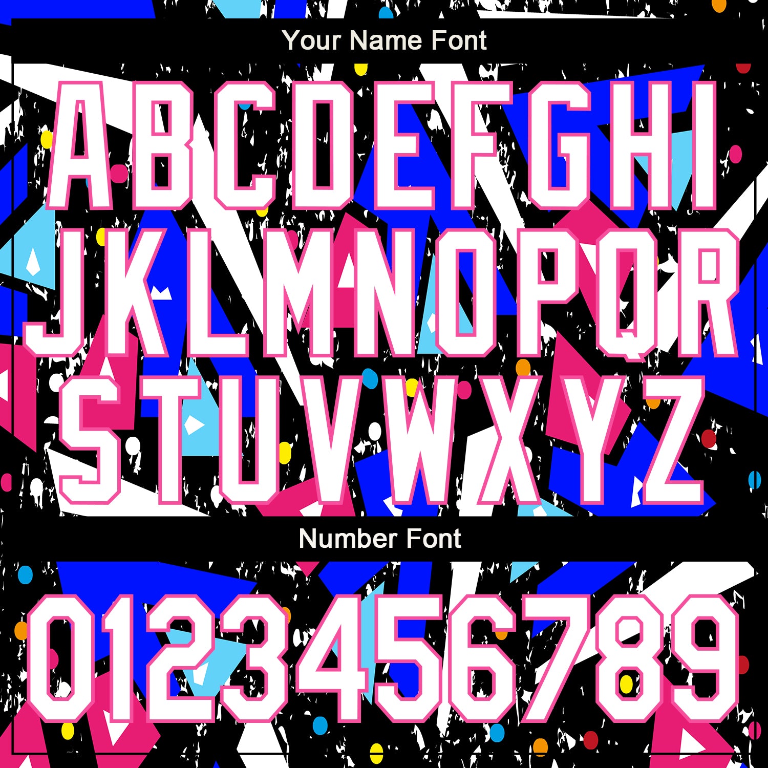 Custom Graffiti Pattern White-Pink Modern Geometric Grunge Art 3D Bomber Full-Snap Varsity Letterman Jacket view 7