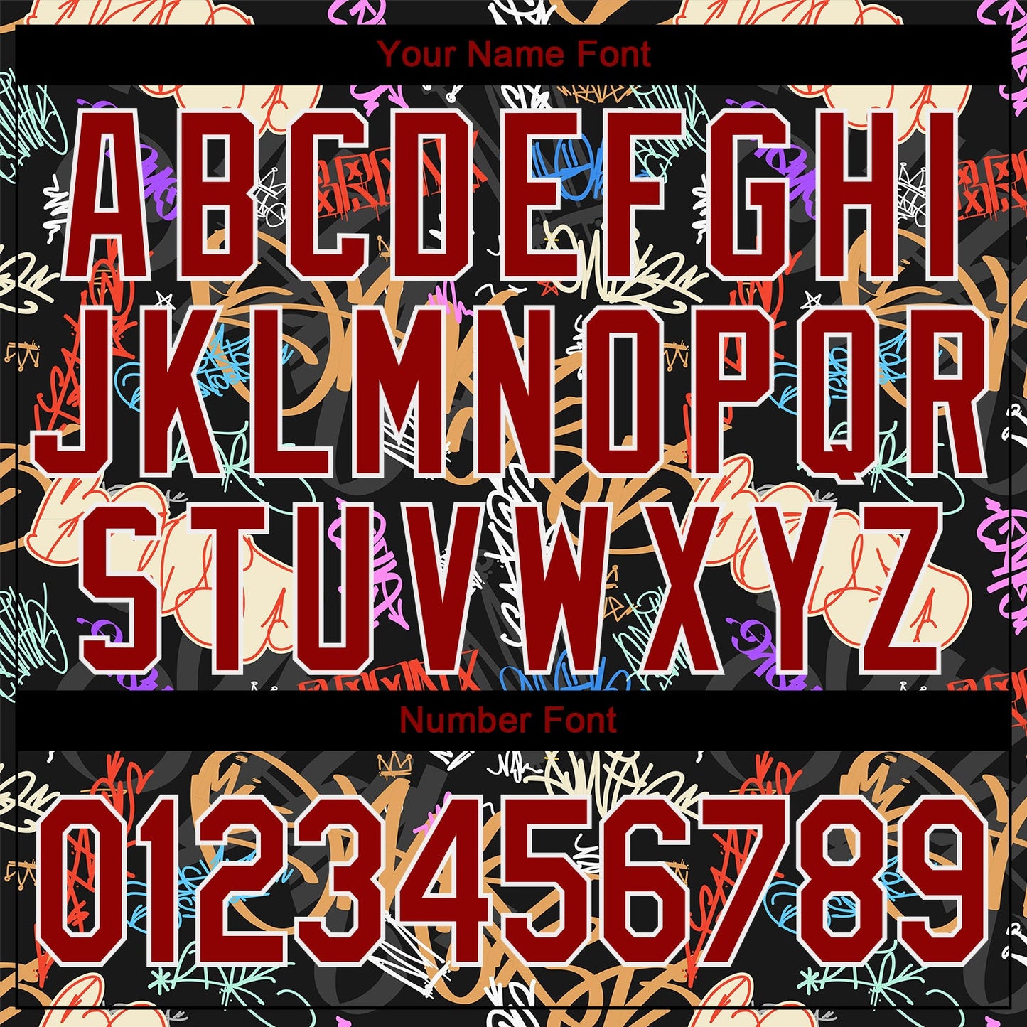 Custom Graffiti Pattern Red-White Hiphop Urban Street Art 3D Bomber Full-Snap Varsity Letterman Jacket view 7