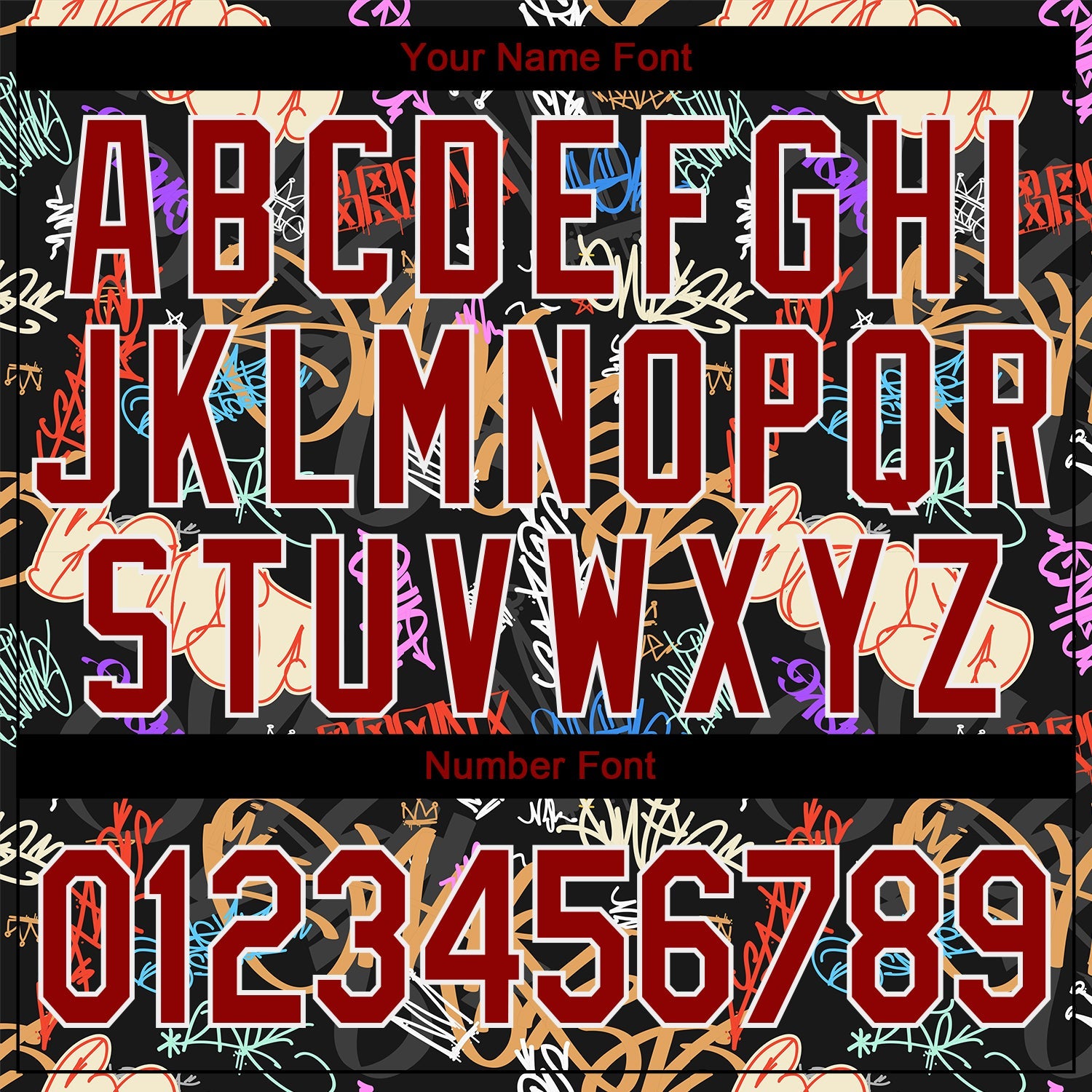 Custom Graffiti Pattern Red-White Hiphop Urban Street Art 3D Bomber Full-Snap Varsity Letterman Jacket view 7