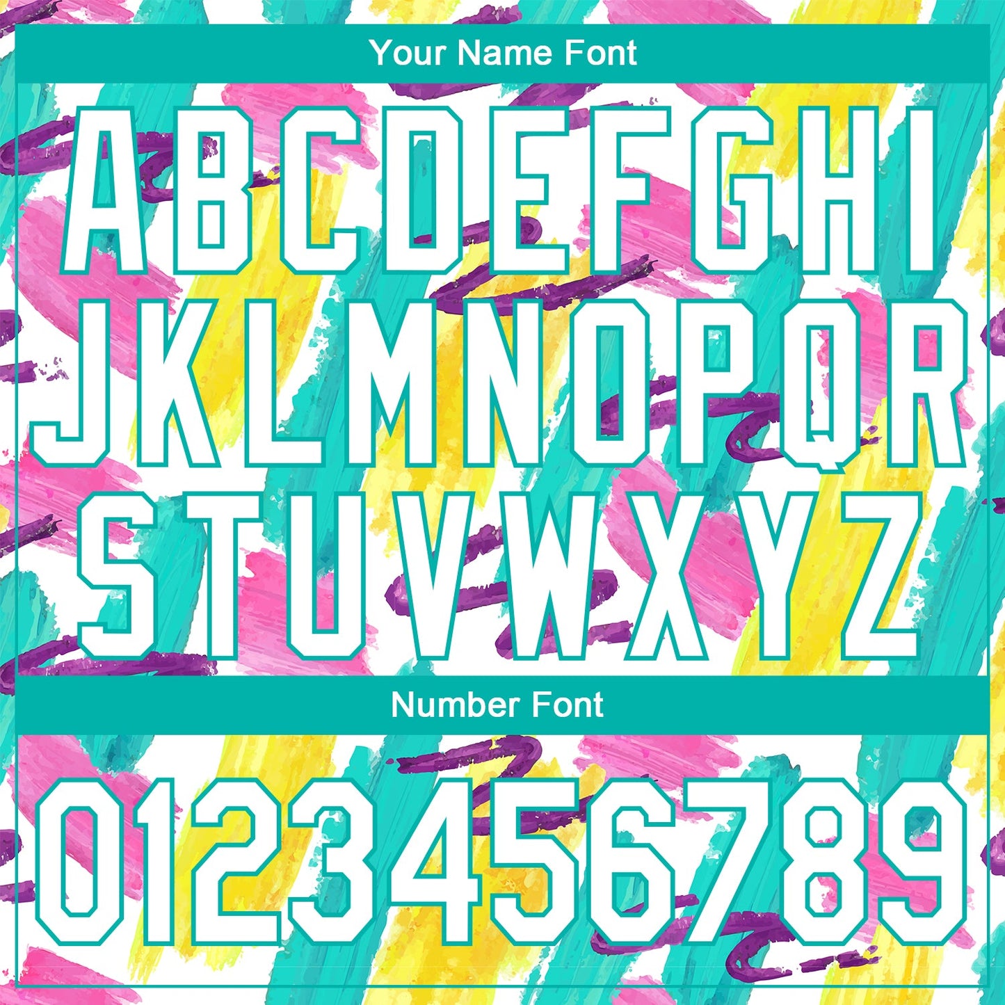 Custom Graffiti Pattern White-Aqua Abstract Watercolor 3D Bomber Full-Snap Varsity Letterman Jacket view 7