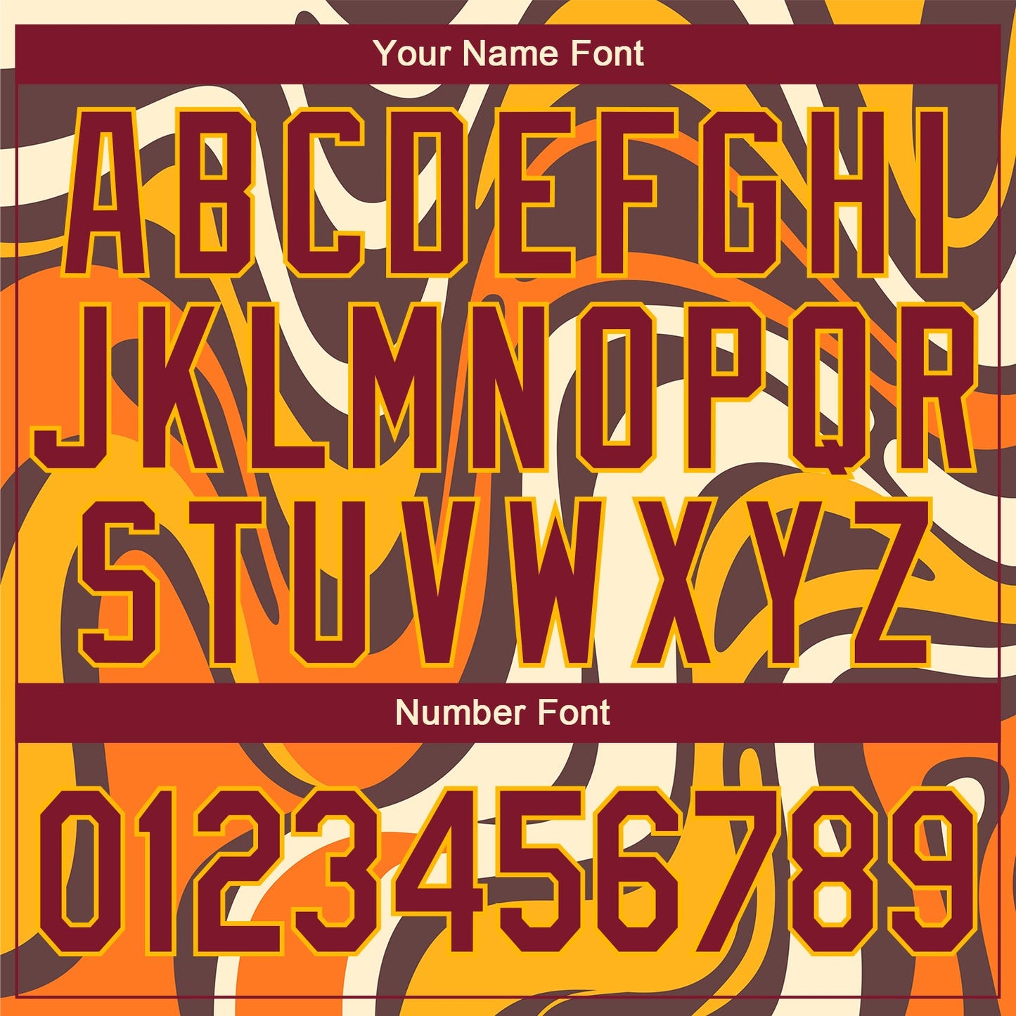 Custom Graffiti Pattern Crimson-Gold Groovy Psychedelic 3D Bomber Full-Snap Varsity Letterman Jacket view 7