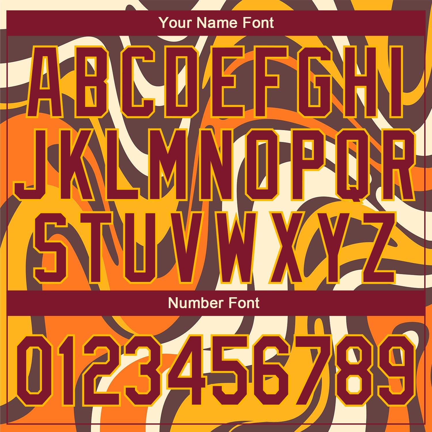 Custom Graffiti Pattern Crimson-Gold Groovy Psychedelic 3D Bomber Full-Snap Varsity Letterman Jacket view 7
