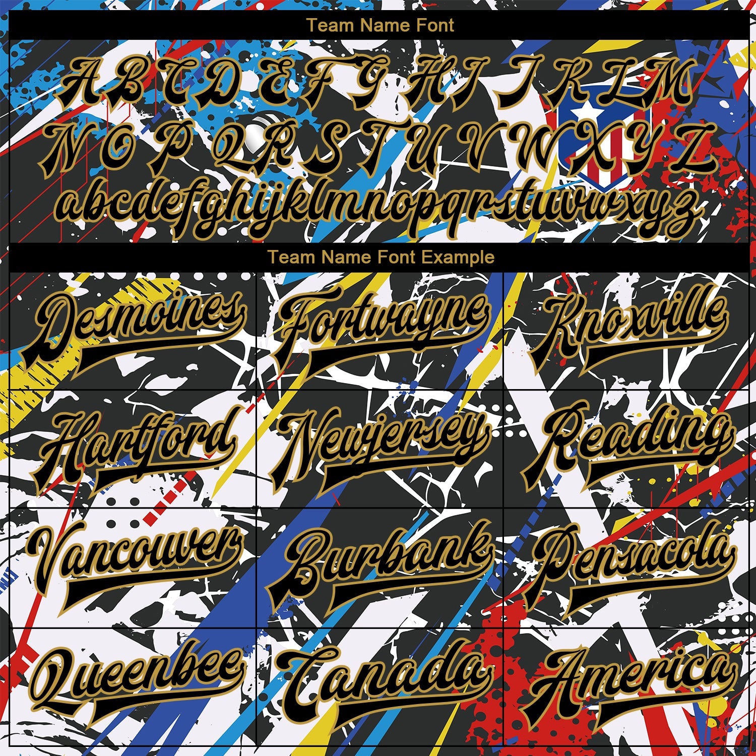 Custom Graffiti Pattern Black-Old Gold Grunge Art 3D Bomber Full-Snap Varsity Letterman Jacket view 6