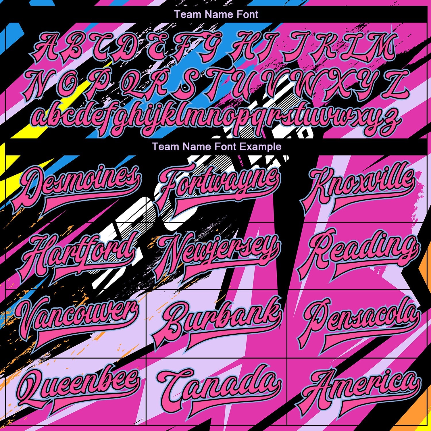 Custom Graffiti Pattern Pink Black-Light Blue Sports 3D Bomber Full-Snap Varsity Letterman Jacket view 6