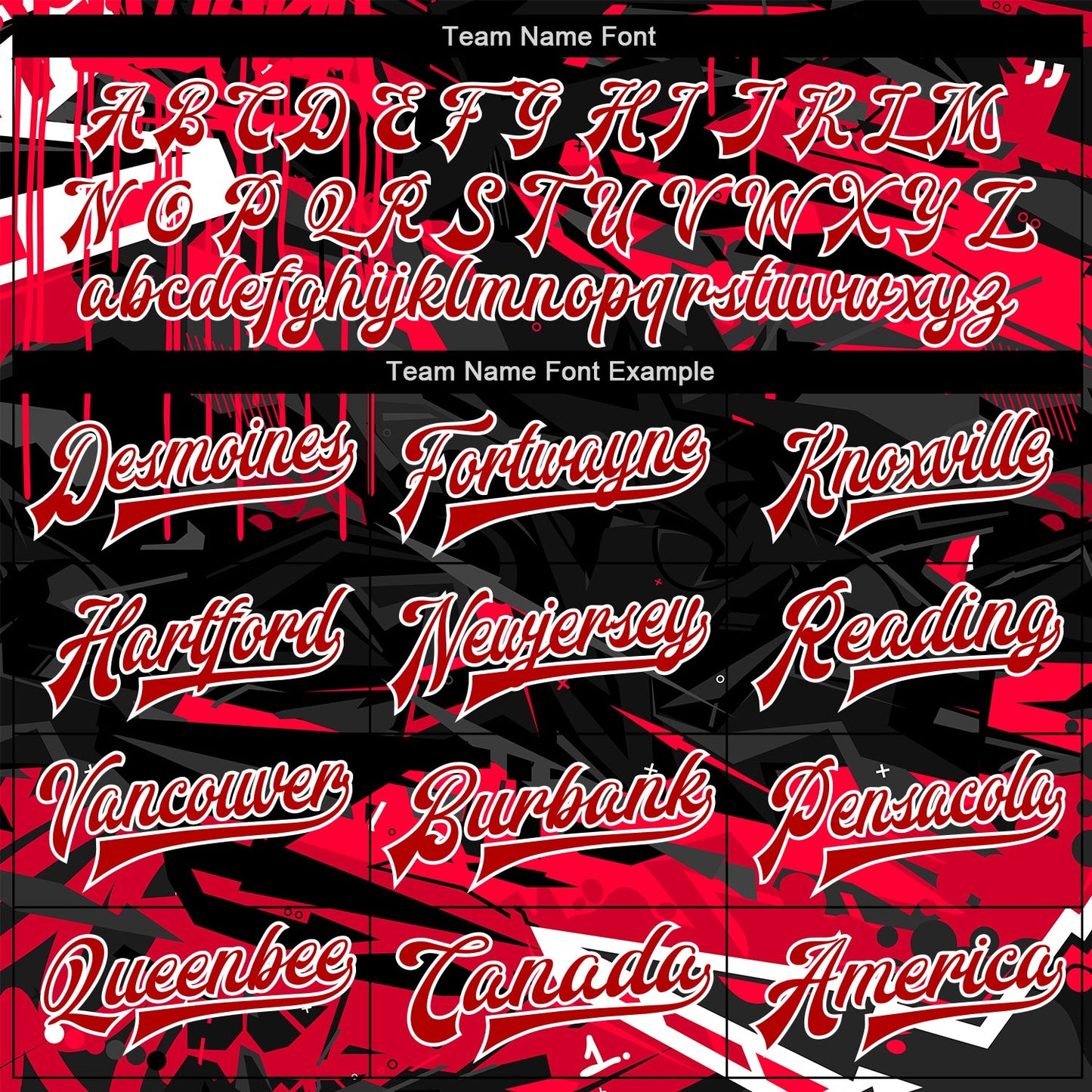 Custom Graffiti Pattern Red-White Dark Black Abstract Urban Street Art 3D Bomber Full-Snap Varsity Letterman Jacket view 6