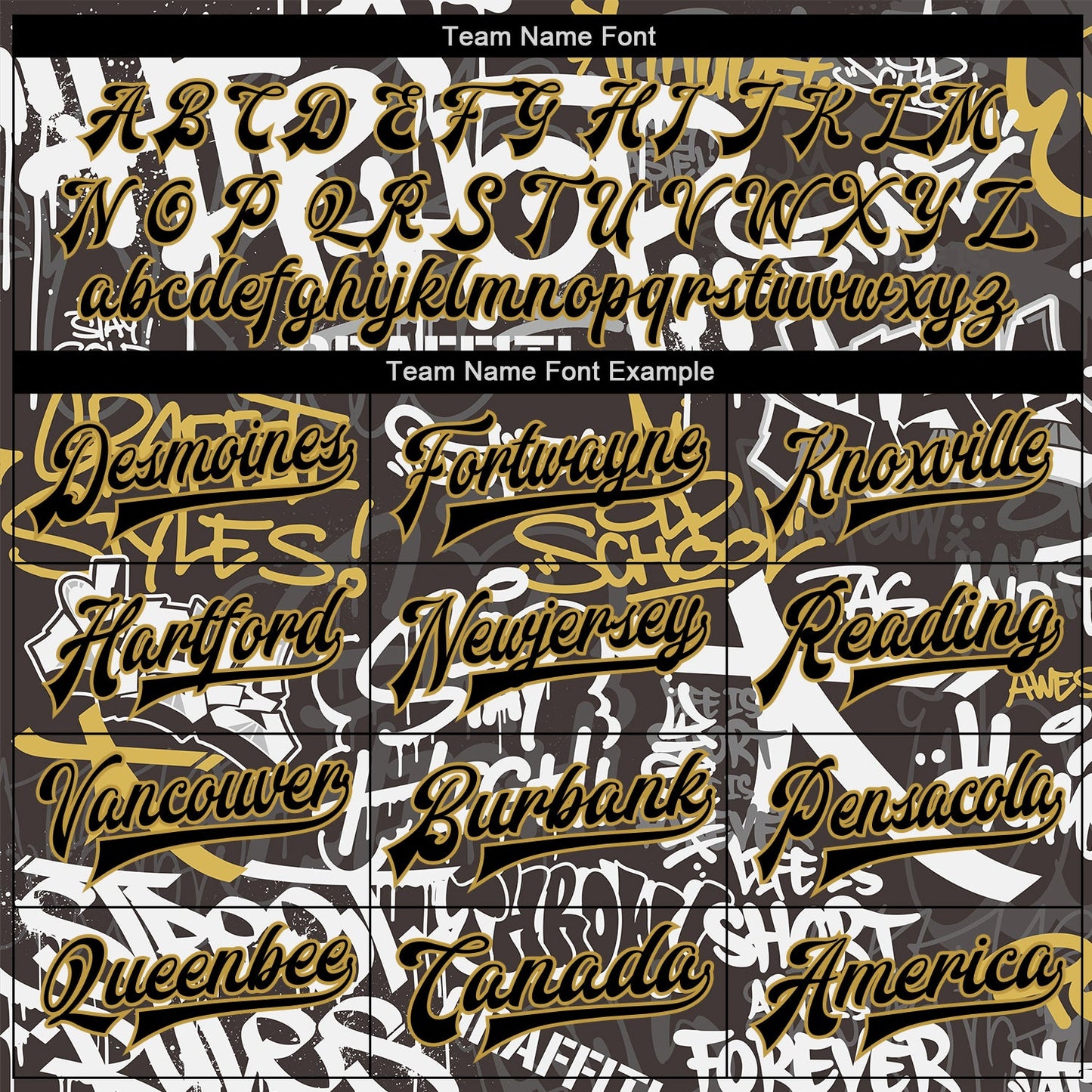 Custom Graffiti Pattern Black-Old Gold Grunge Urban Street And Old School Art 3D Bomber Full-Snap Varsity Letterman Jacket view 6