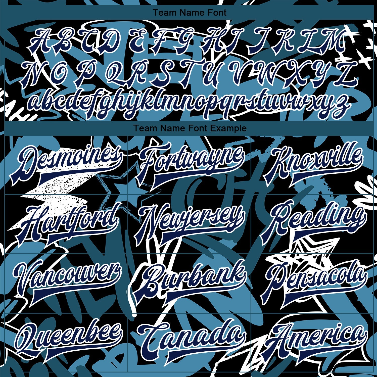 Custom Graffiti Pattern Navy-White Grunge Urban Street Art 3D Bomber Full-Snap Varsity Letterman Jacket view 6