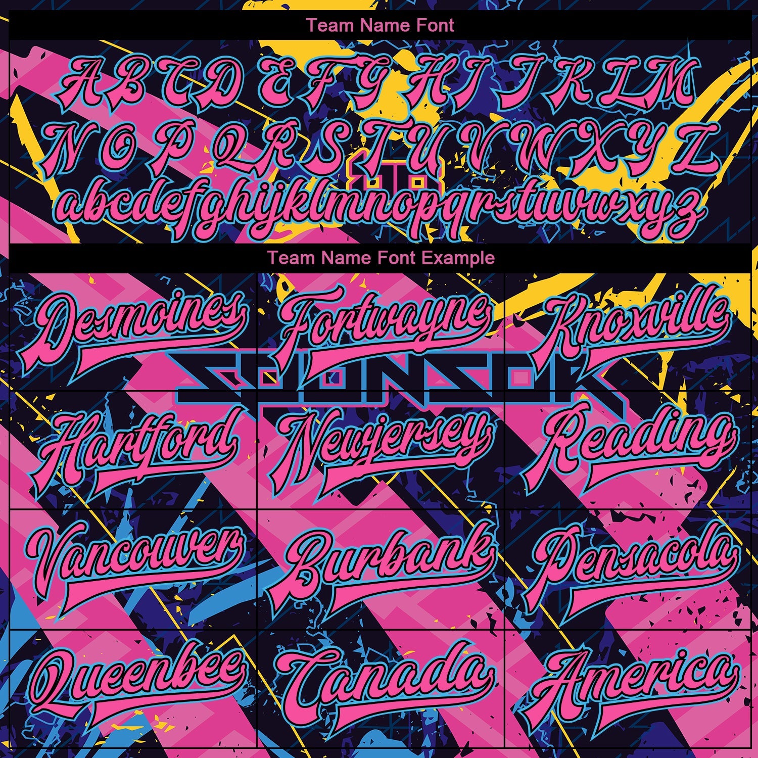 Custom Graffiti Pattern Pink Black-Sky Blue Abstract Futuristic 3D Bomber Full-Snap Varsity Letterman Jacket view 6