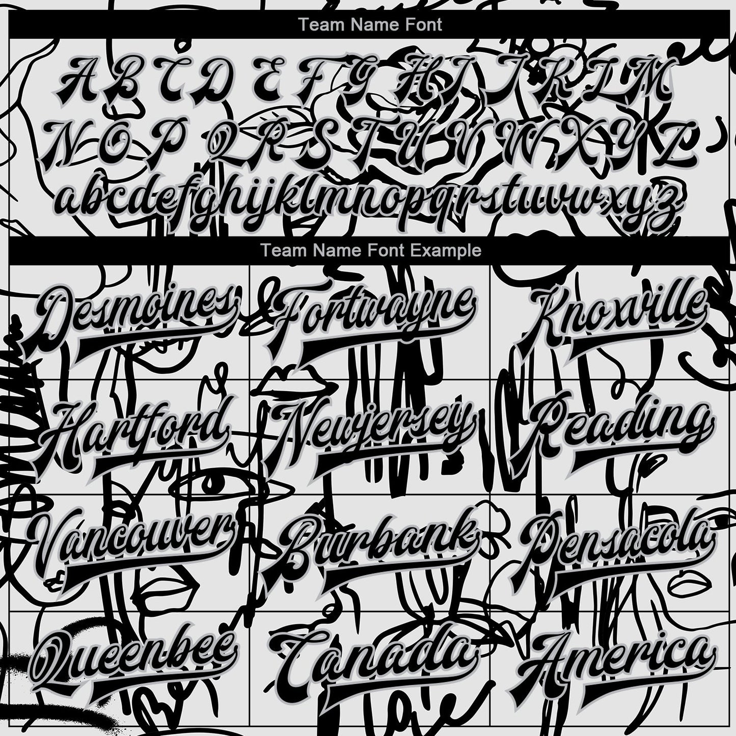 Custom Graffiti Pattern Black-Gray Grunge Art With Female Faces Lips 3D Bomber Full-Snap Varsity Letterman Jacket view 6