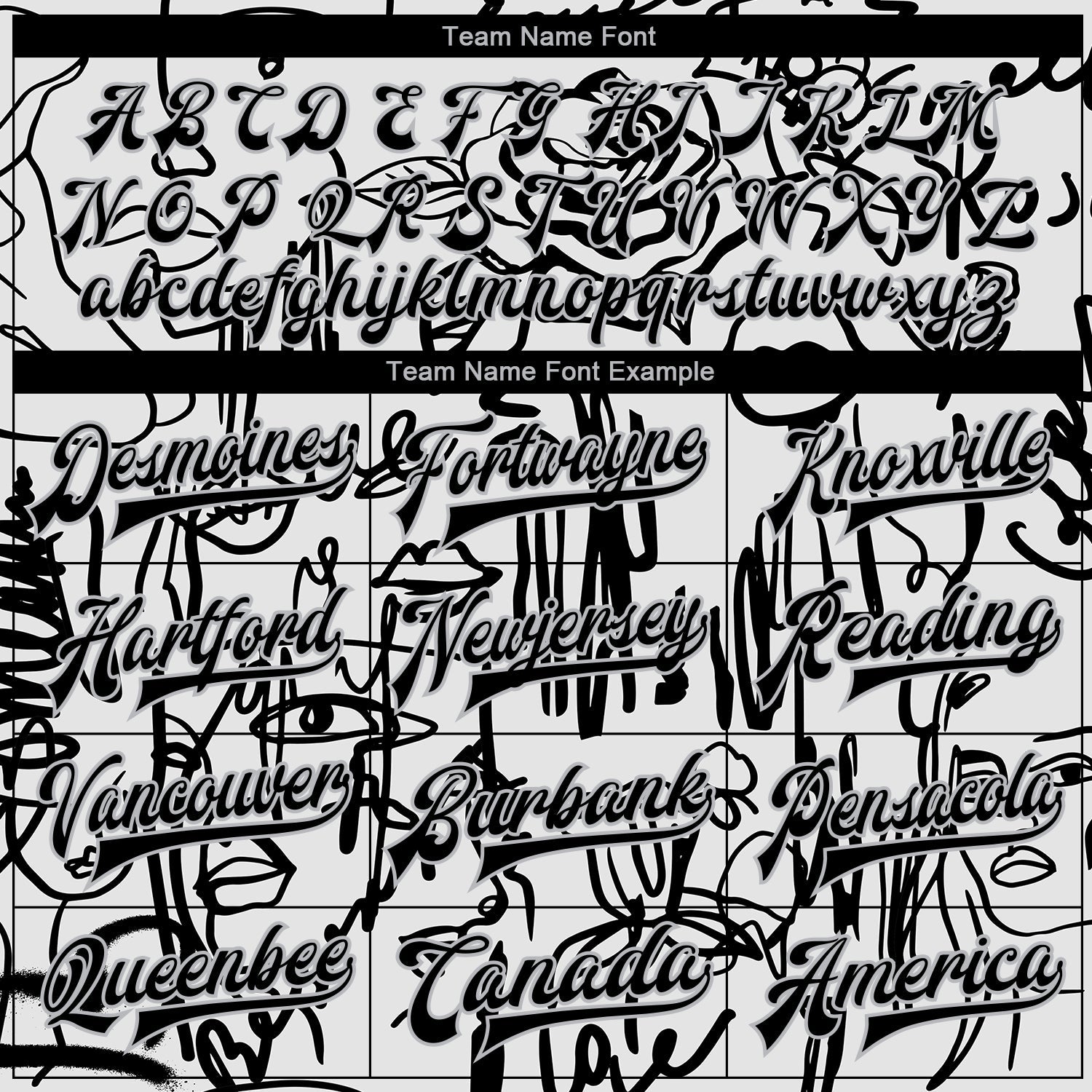 Custom Graffiti Pattern Black-Gray Grunge Art With Female Faces Lips 3D Bomber Full-Snap Varsity Letterman Jacket view 6