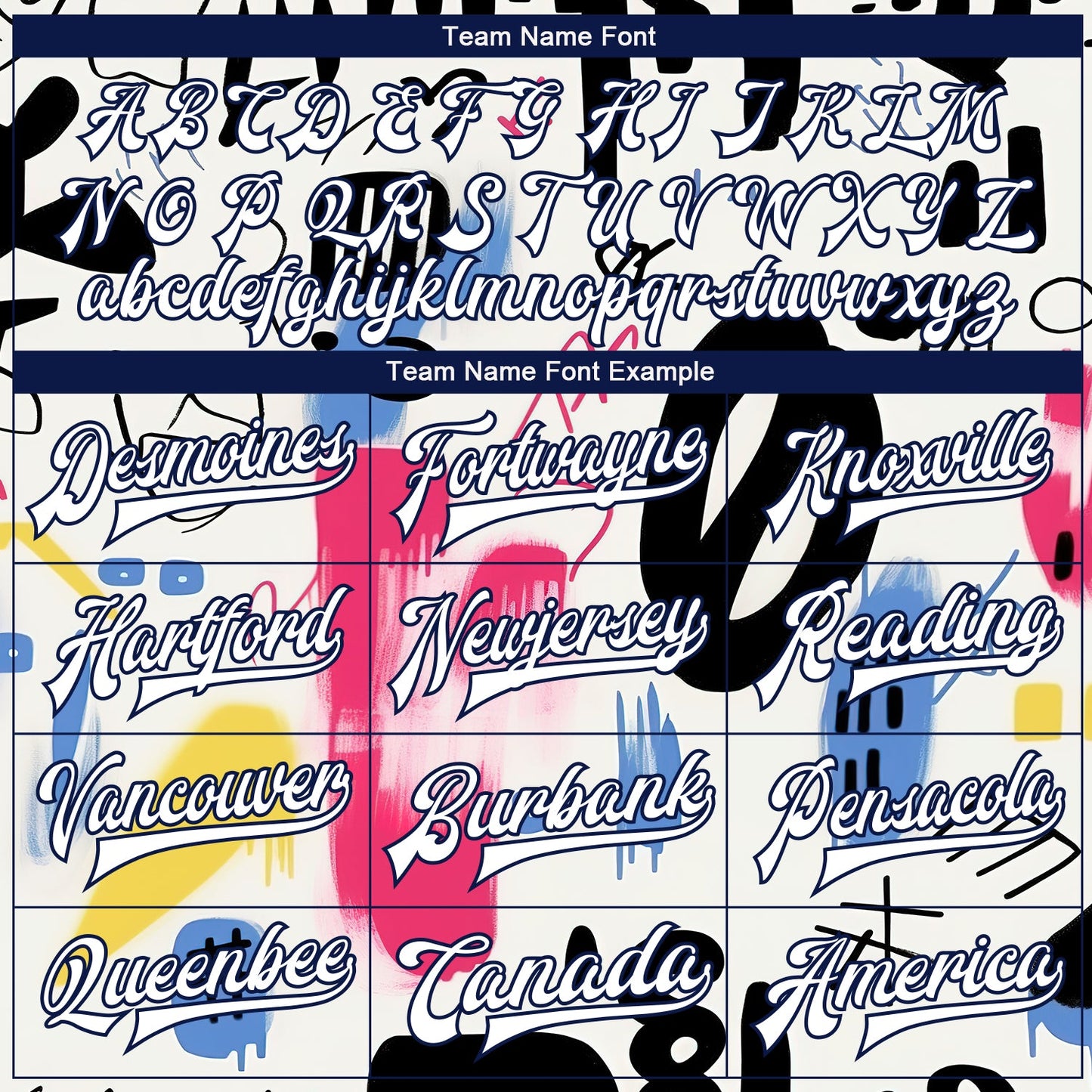 Custom Graffiti Pattern White-Royal Grunge Art 3D Bomber Full-Snap Varsity Letterman Jacket view 6