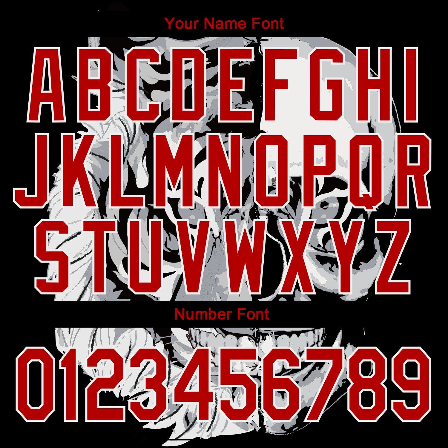 Custom Black Red-White Skull Fashion 3D Bomber Full-Snap Varsity Letterman Jacket view 7
