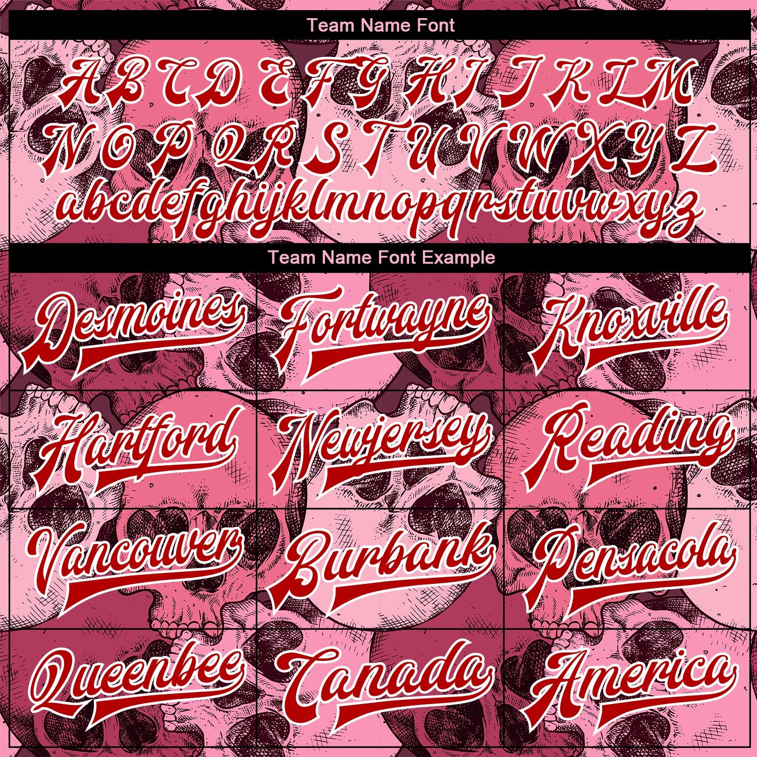 Custom Pink Red-White Skull With Heart Shaped Eyes 3D Bomber Full-Snap Varsity Letterman Jacket view 6