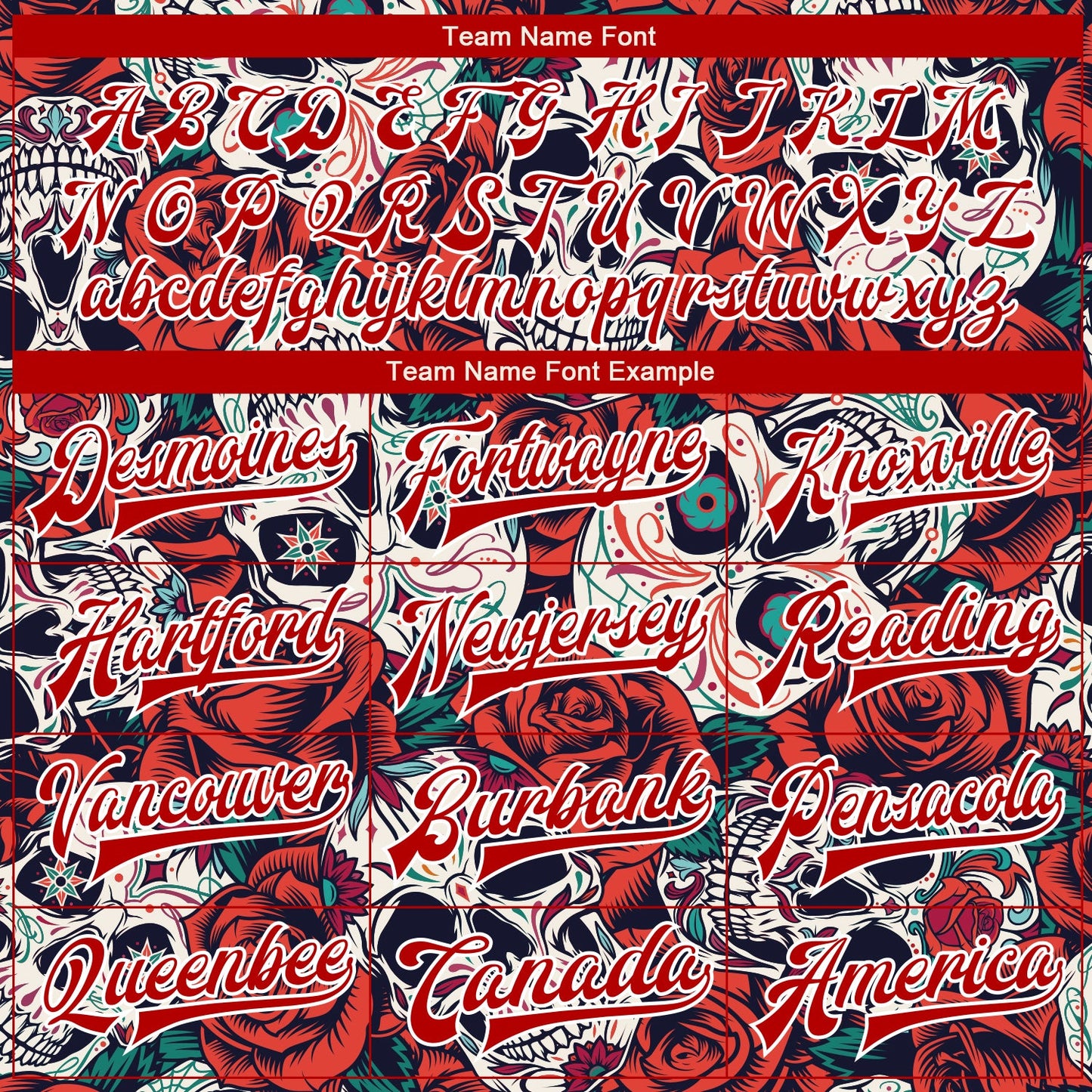 Custom Black Red-White Skull With Flower 3D Bomber Full-Snap Varsity Letterman Jacket view 6