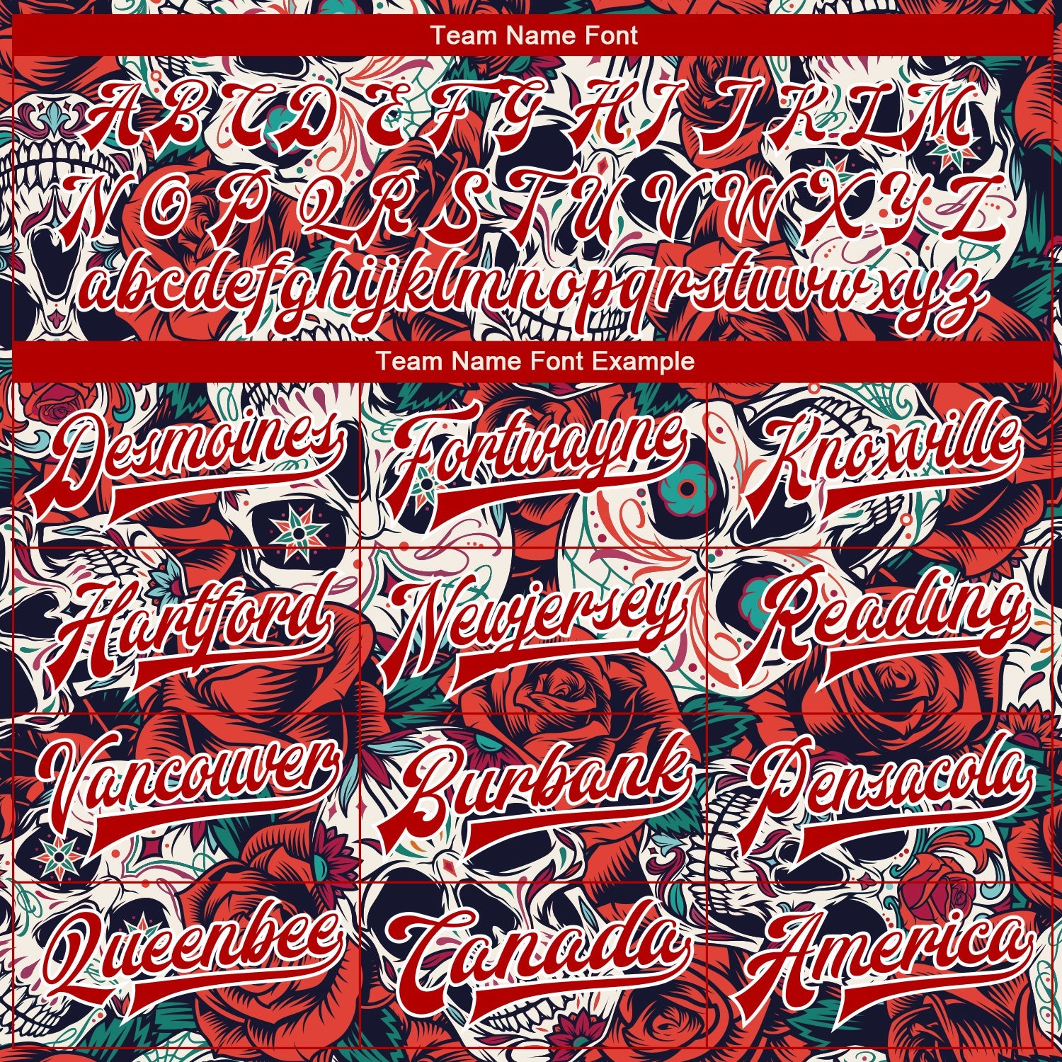Custom Black Red-White Skull With Flower 3D Bomber Full-Snap Varsity Letterman Jacket view 6