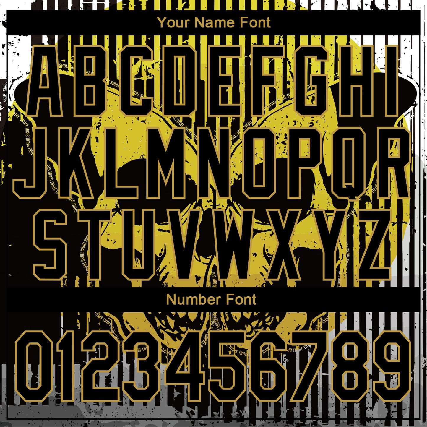 Custom Black Old Gold Skull With Butterfly 3D Bomber Full-Snap Varsity Letterman Jacket view 7