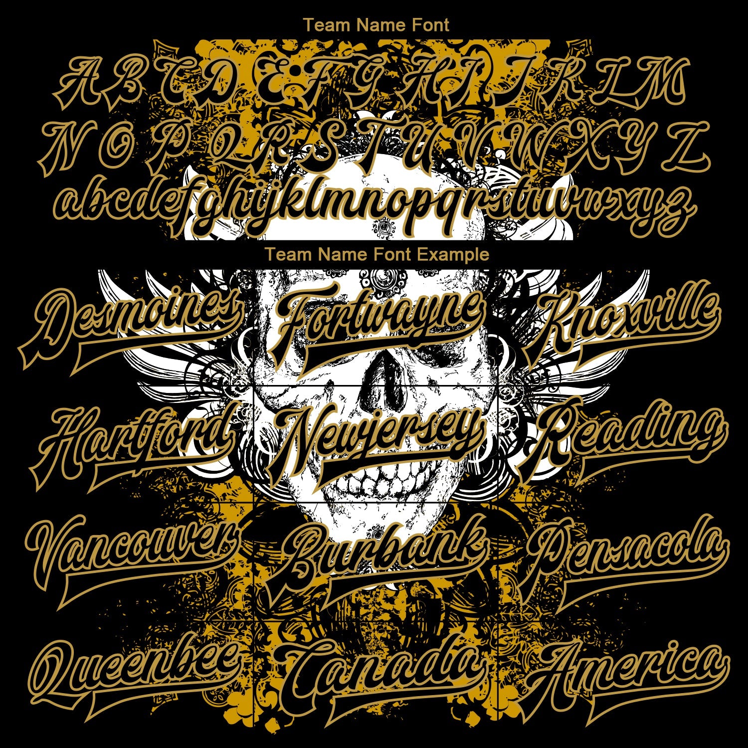 Custom Black Old Gold Skull With Wing 3D Bomber Full-Snap Varsity Letterman Jacket view 6
