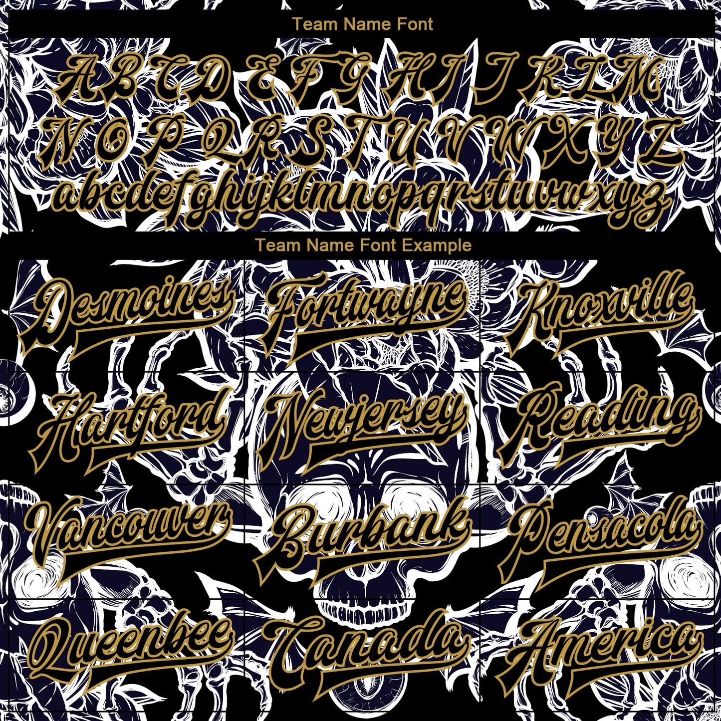 Custom Black Old Gold Skull With Peonies 3D Bomber Full-Snap Varsity Letterman Jacket view 6