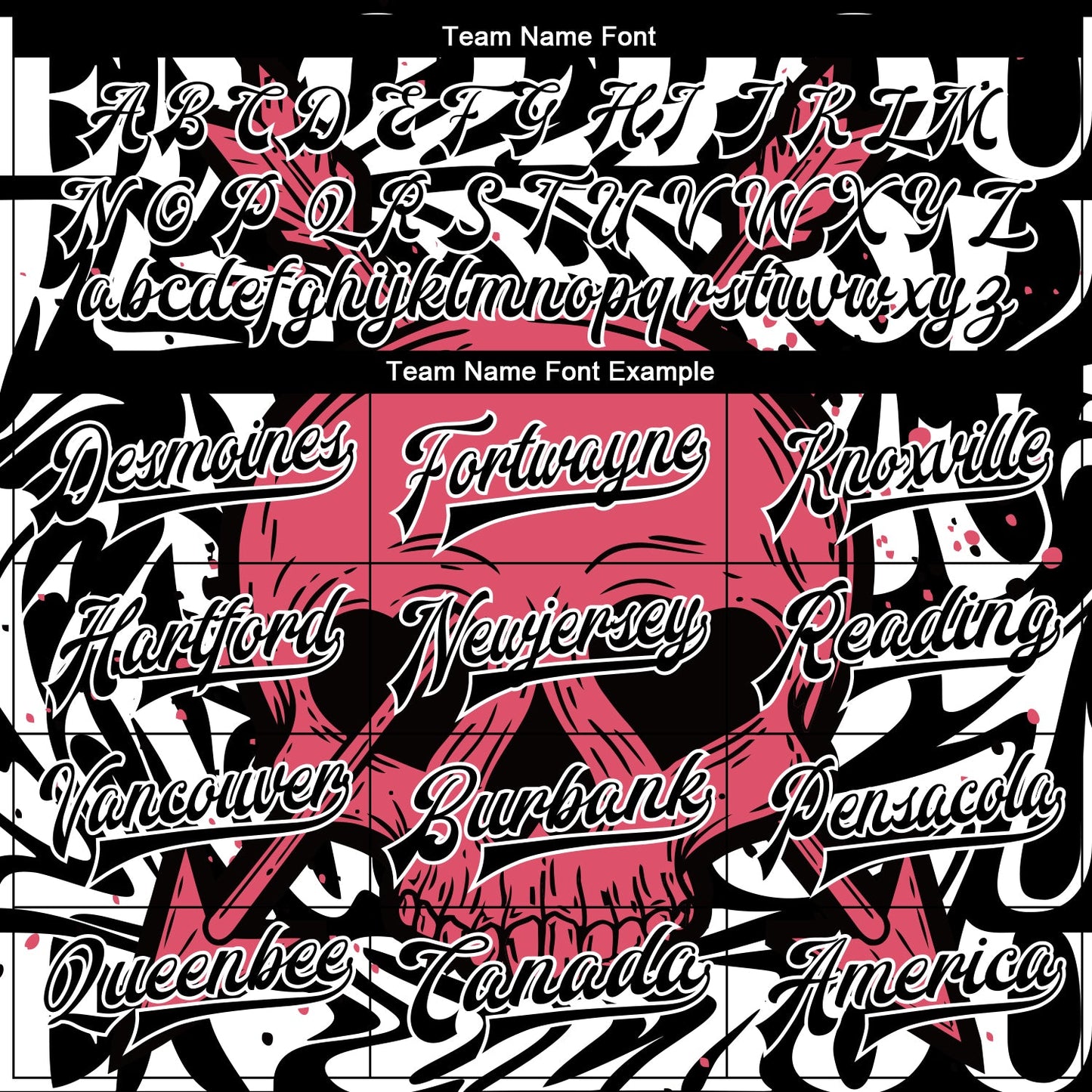 Custom Black White Pink Skull With Heart Shaped Eyes 3D Bomber Full-Snap Varsity Letterman Jacket view 6