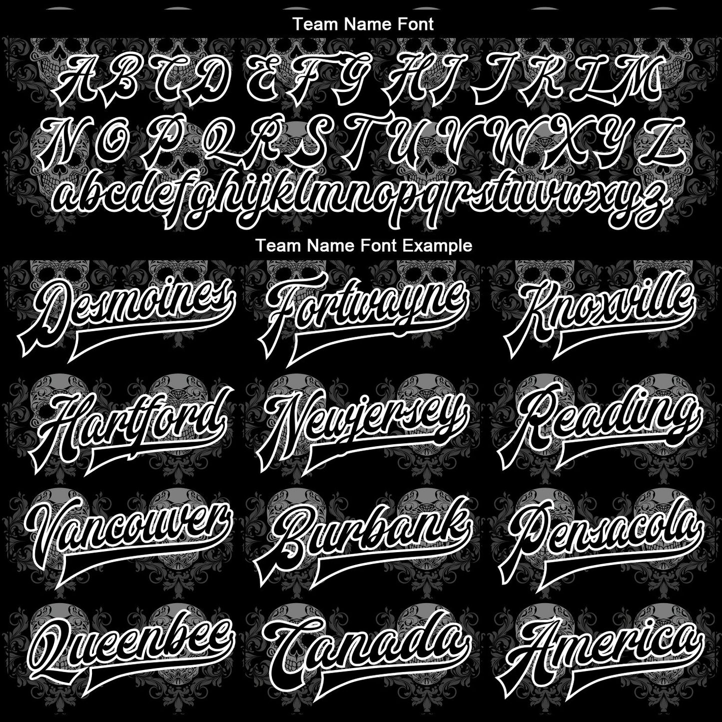 Custom Black White Skull Fashion 3D Bomber Full-Snap Varsity Letterman Jacket view 6
