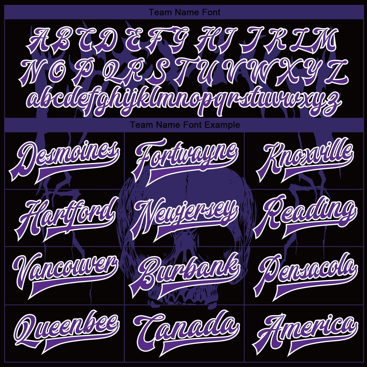 Custom Black Purple-White Skull Fashion 3D Bomber Full-Snap Varsity Letterman Jacket view 6