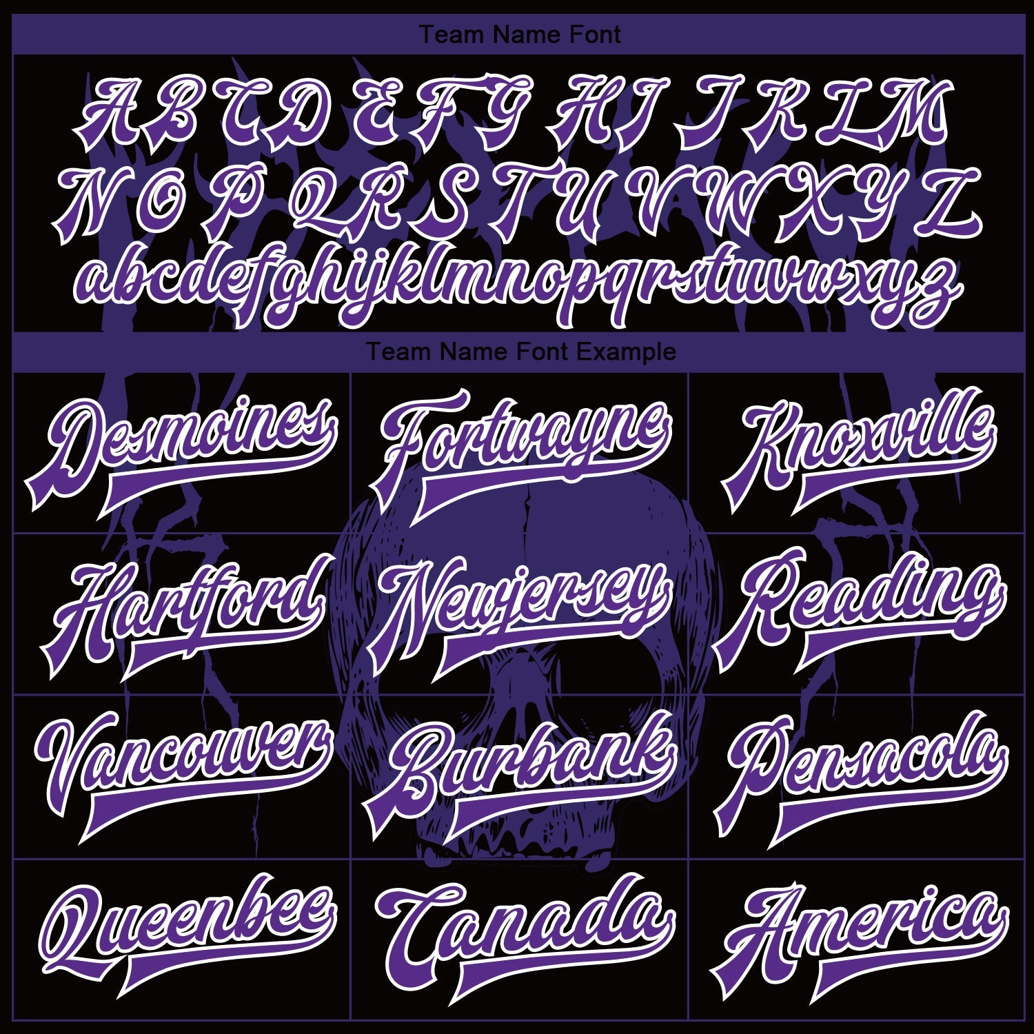 Custom Black Purple-White Skull Fashion 3D Bomber Full-Snap Varsity Letterman Jacket view 6