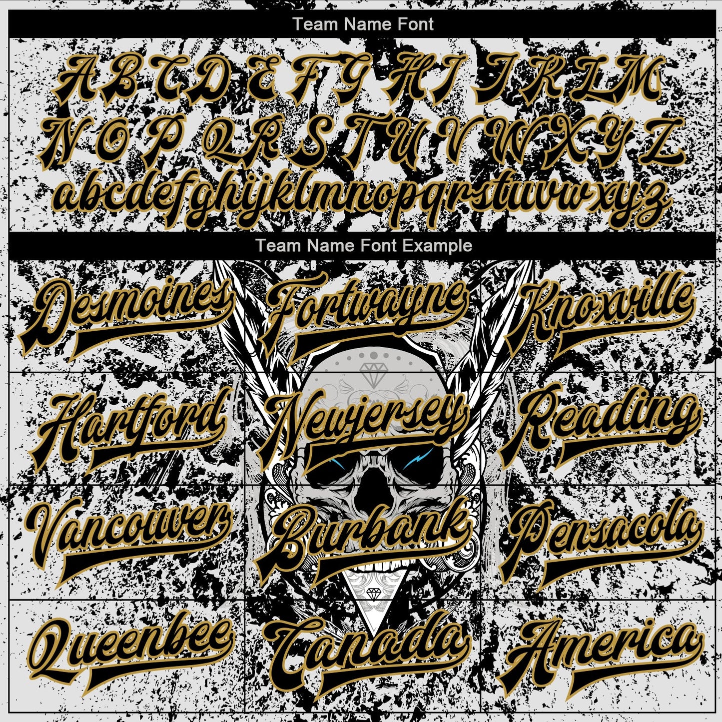 Custom Gray Black-Old Gold Skull With Feather 3D Bomber Full-Snap Varsity Letterman Two Tone Jacket view 6