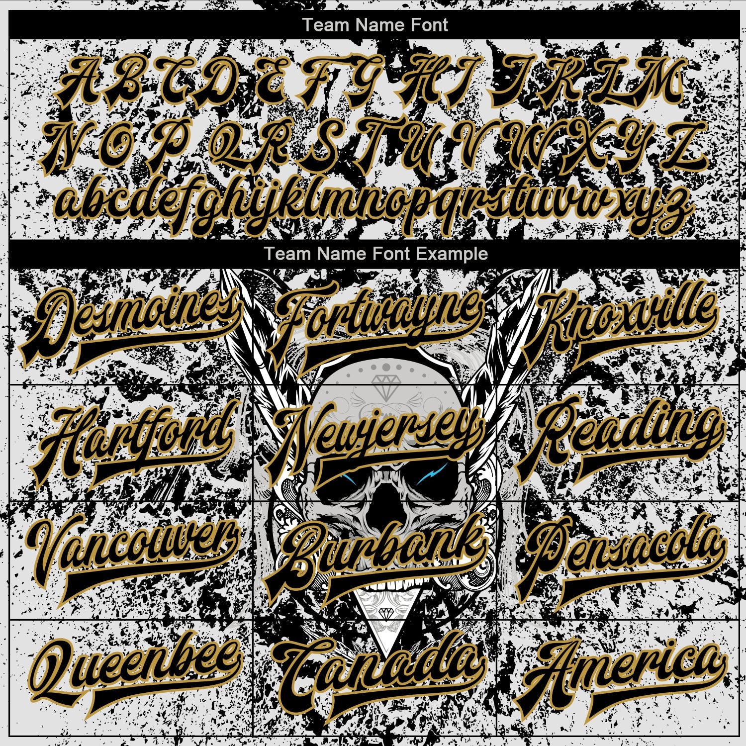 Custom Gray Black-Old Gold Skull With Feather 3D Bomber Full-Snap Varsity Letterman Two Tone Jacket view 6