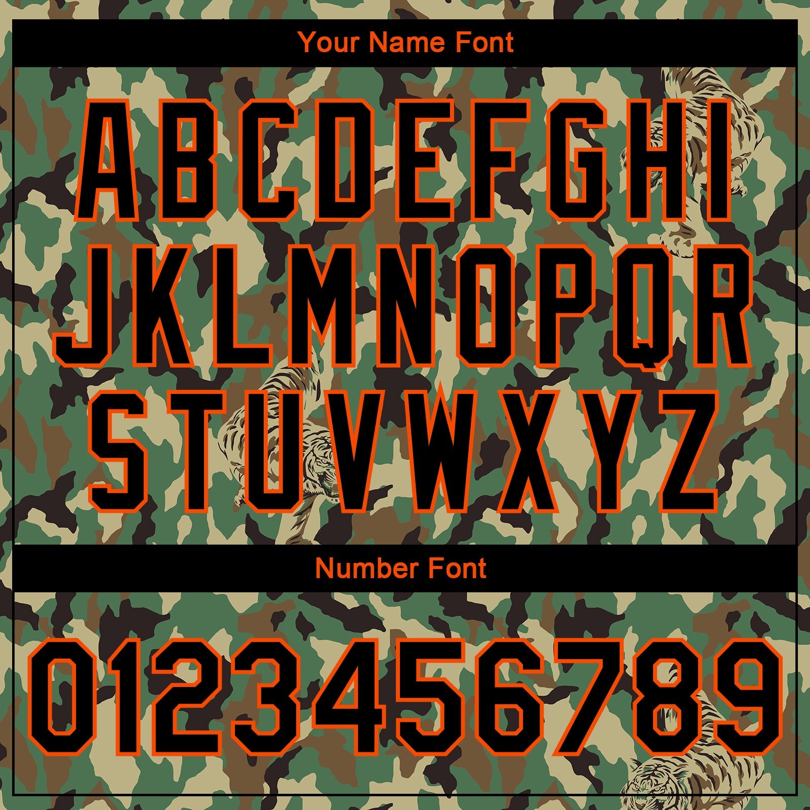 Custom Camo Black-Orange Tiger 3D Pattern Design Bomber Full-Snap Varsity Letterman Salute To Service Jacket view 7