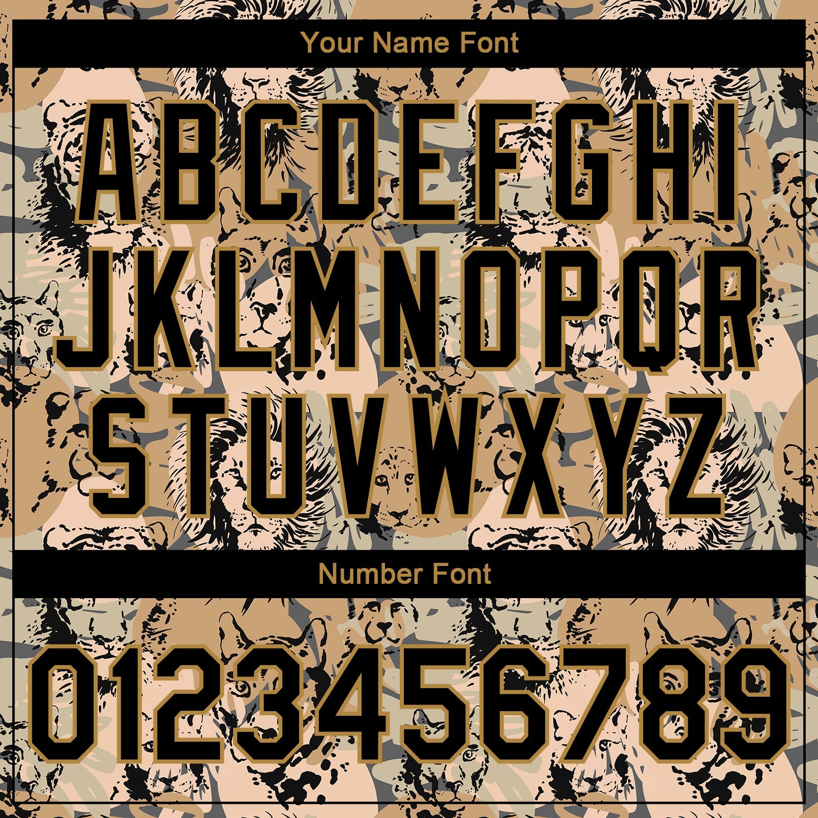 Custom Camo Black-Old Gold Lion And Tiger 3D Pattern Design Bomber Full-Snap Varsity Letterman Salute To Service Jacket view 6