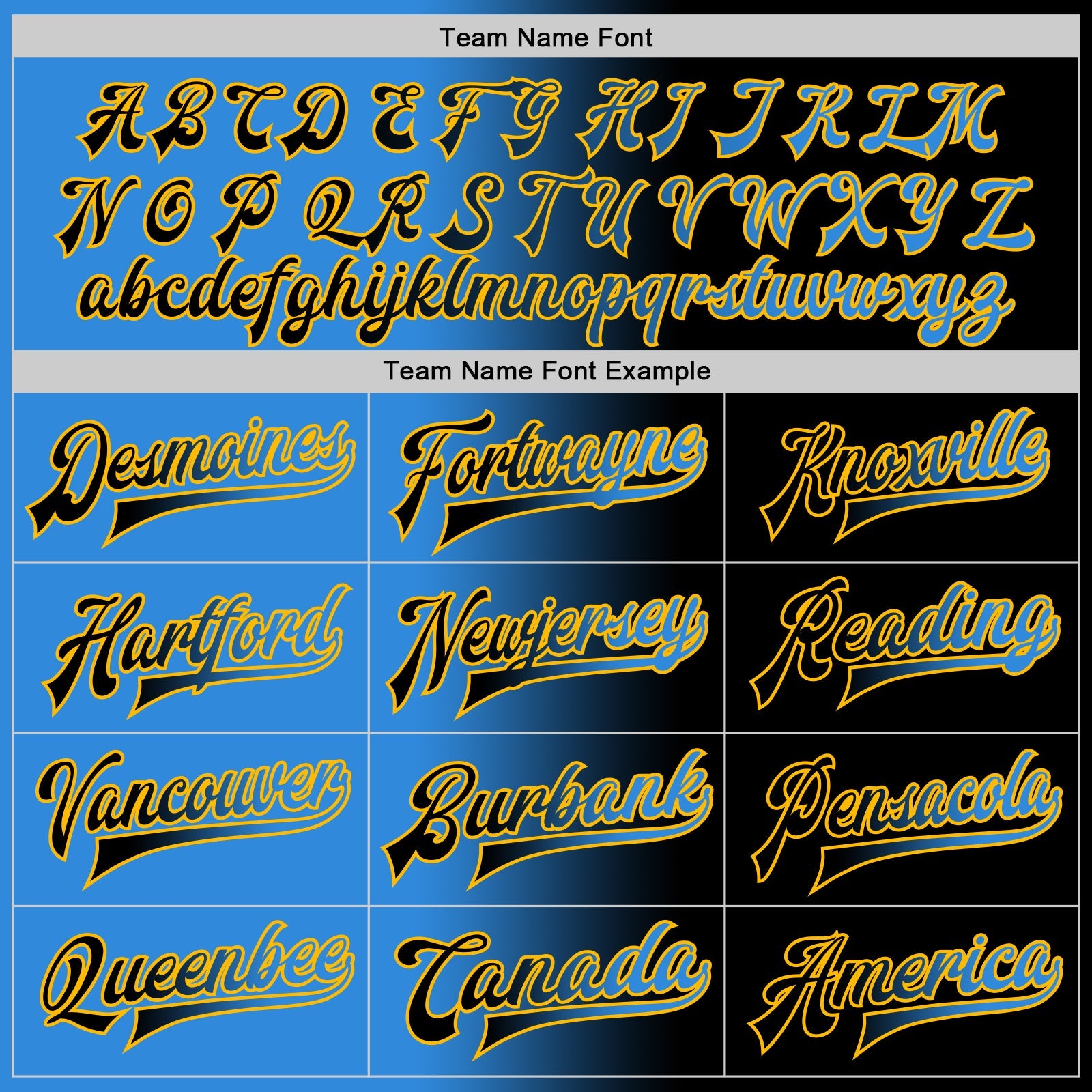 Custom Black Powder Blue-Gold Bomber Full-Snap Varsity Letterman Gradient Fashion Jacket view 6