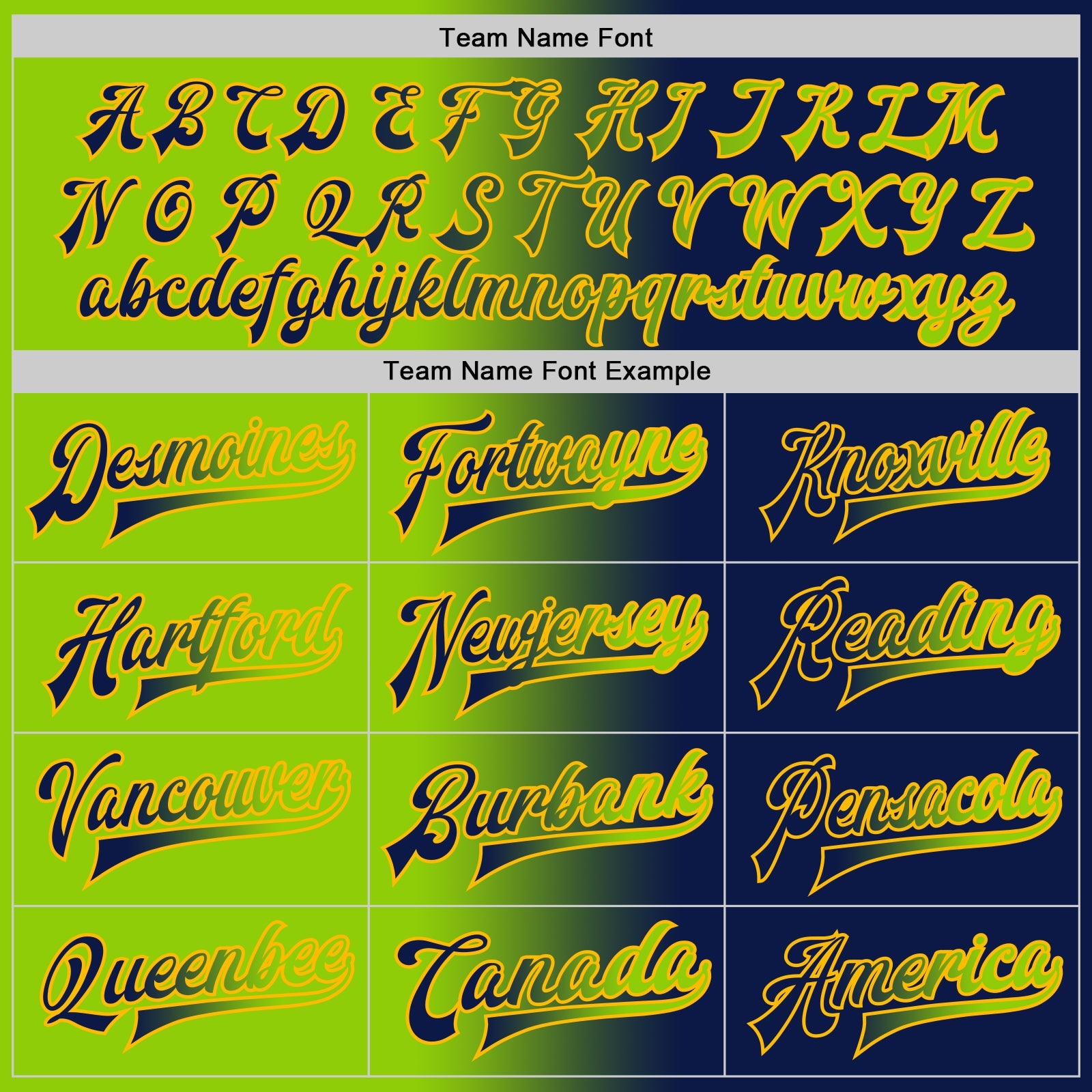 Custom Navy Neon Green-Gold Bomber Full-Snap Varsity Letterman Gradient Fashion Jacket view 6