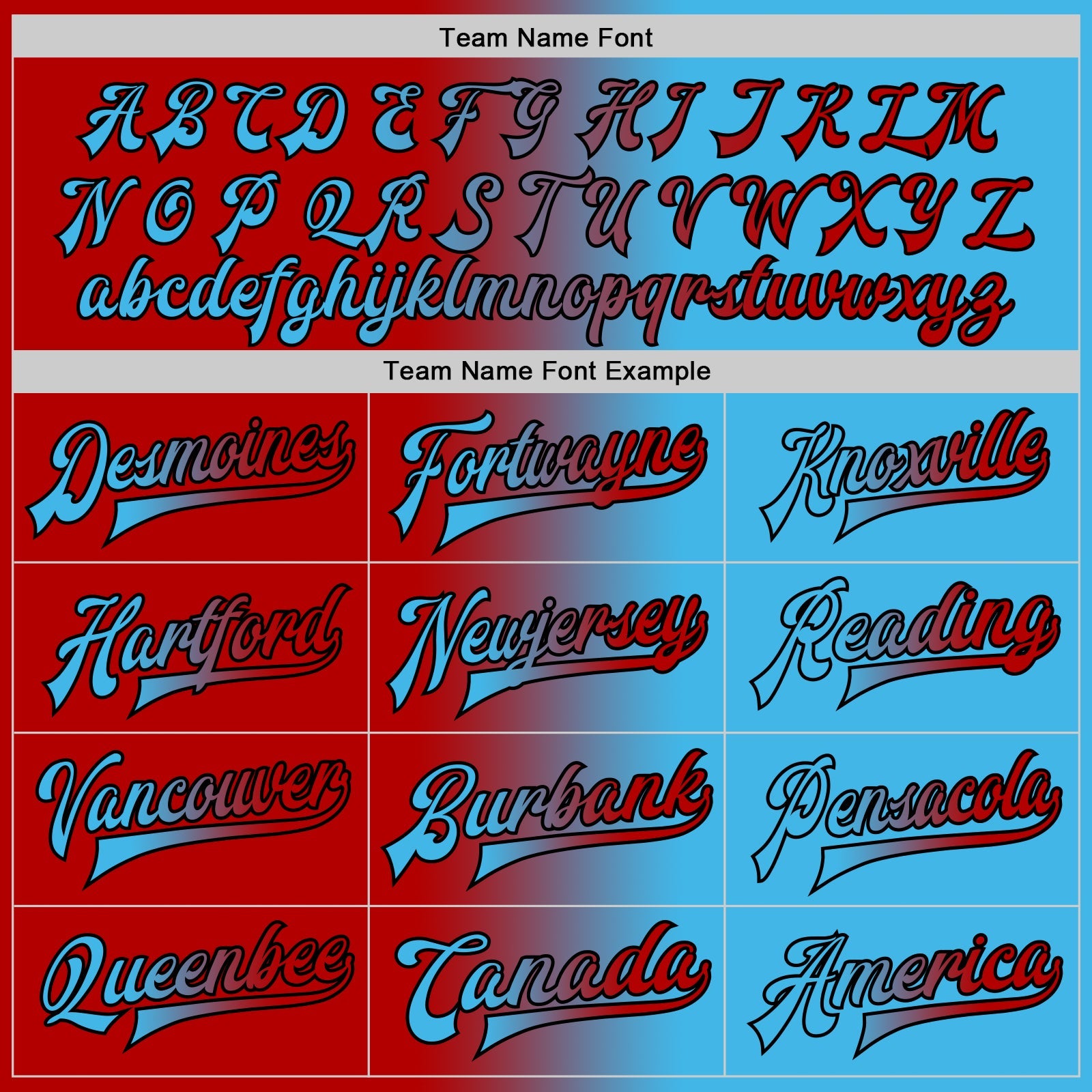 Custom Sky Blue Red-Black Bomber Full-Snap Varsity Letterman Gradient Fashion Jacket view 6