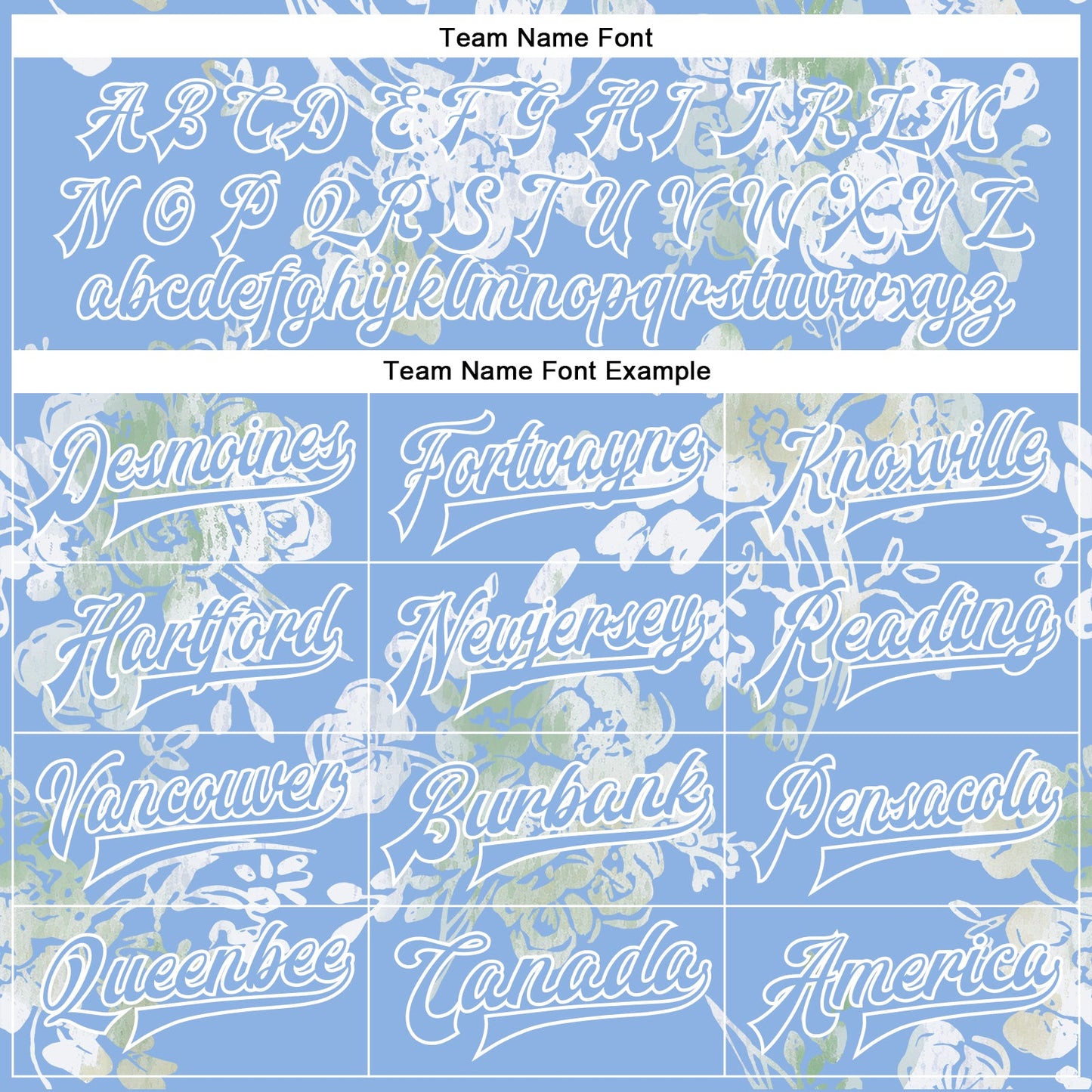 Custom Light Blue White Plant And Flower 3D Pattern Design Bomber Full-Snap Varsity Letterman Jacket view 6