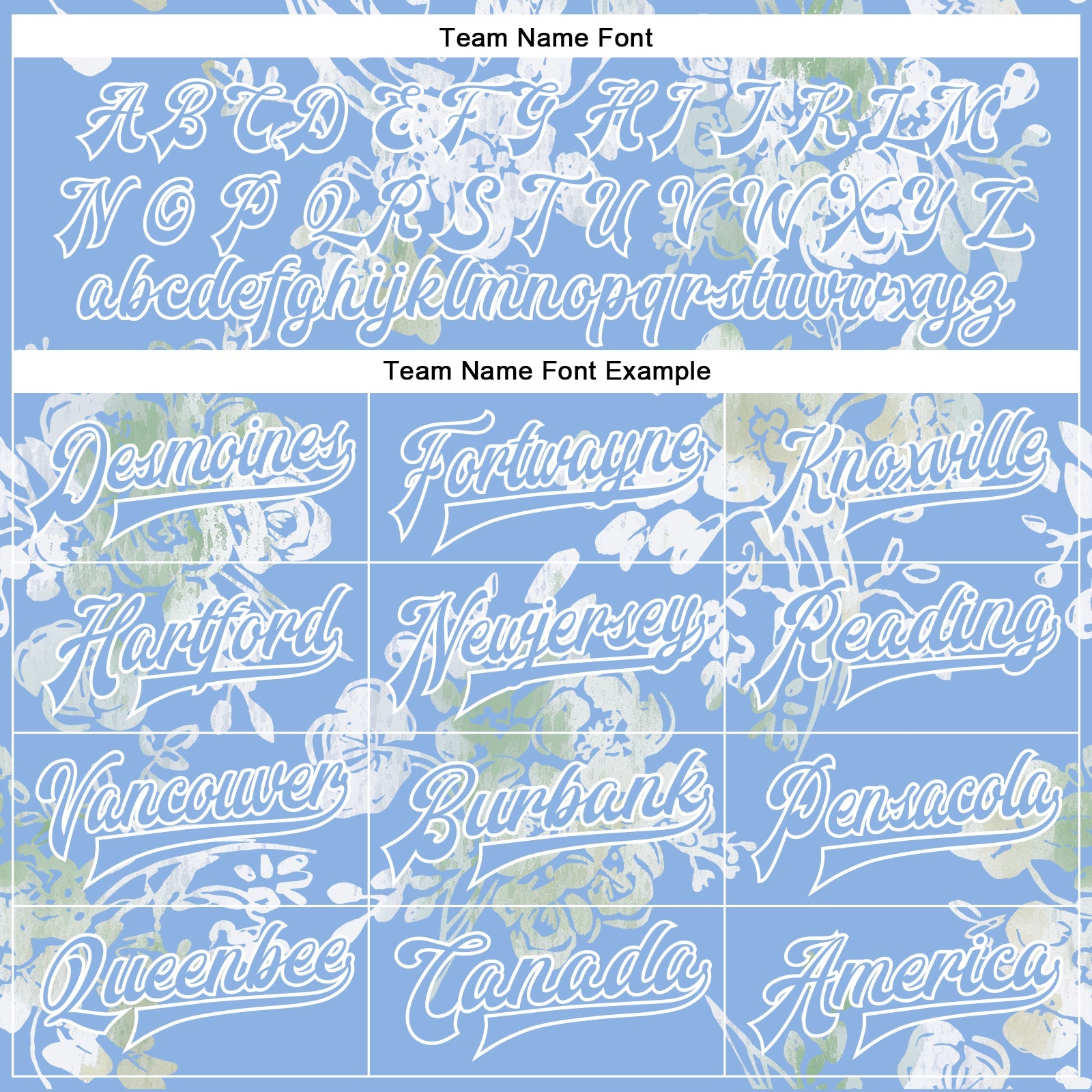 Custom Light Blue White Plant And Flower 3D Pattern Design Bomber Full-Snap Varsity Letterman Jacket view 6