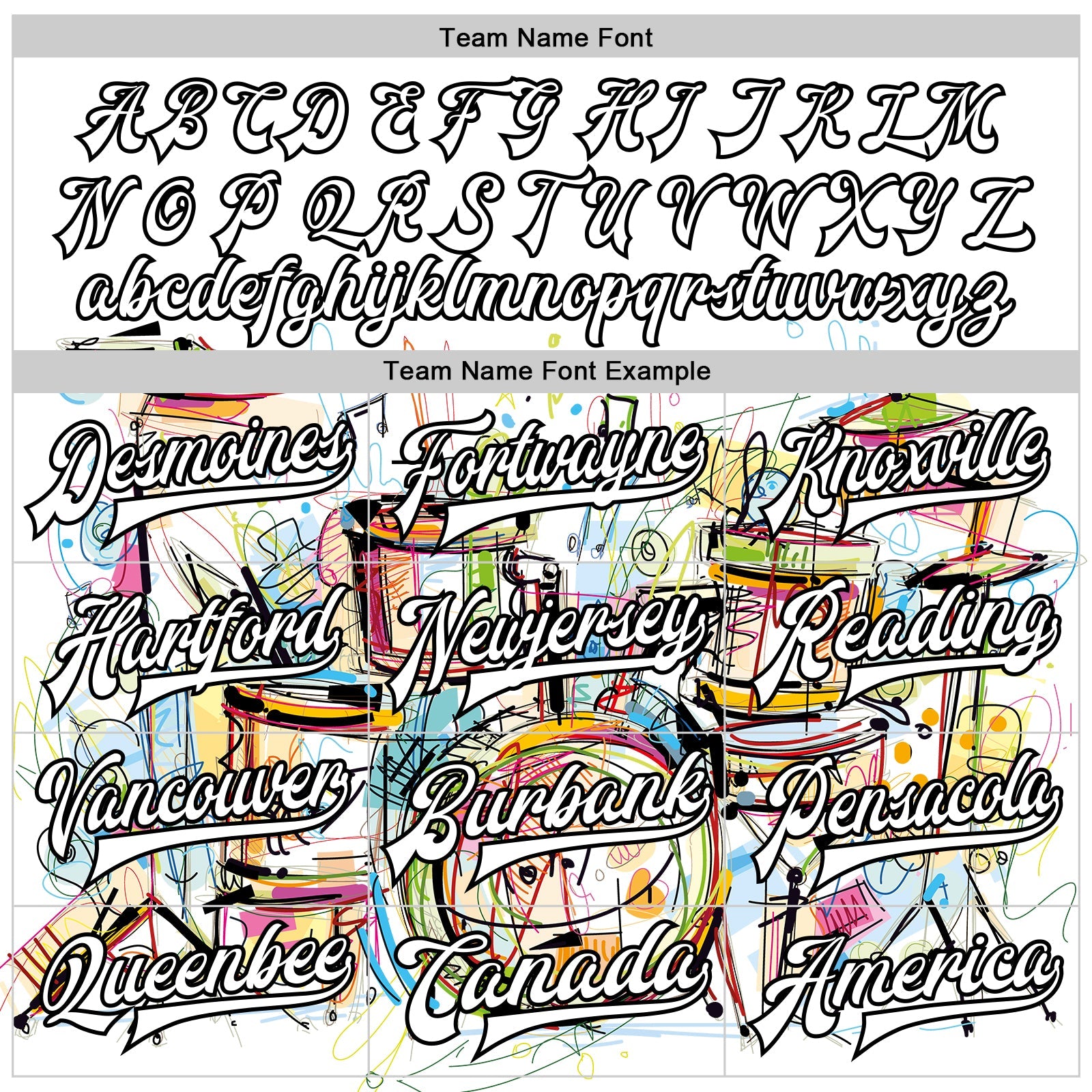 Custom White Black Graffiti Musical Instruments Music Festival 3D Pattern Design Bomber Full-Snap Varsity Letterman Jacket view 6